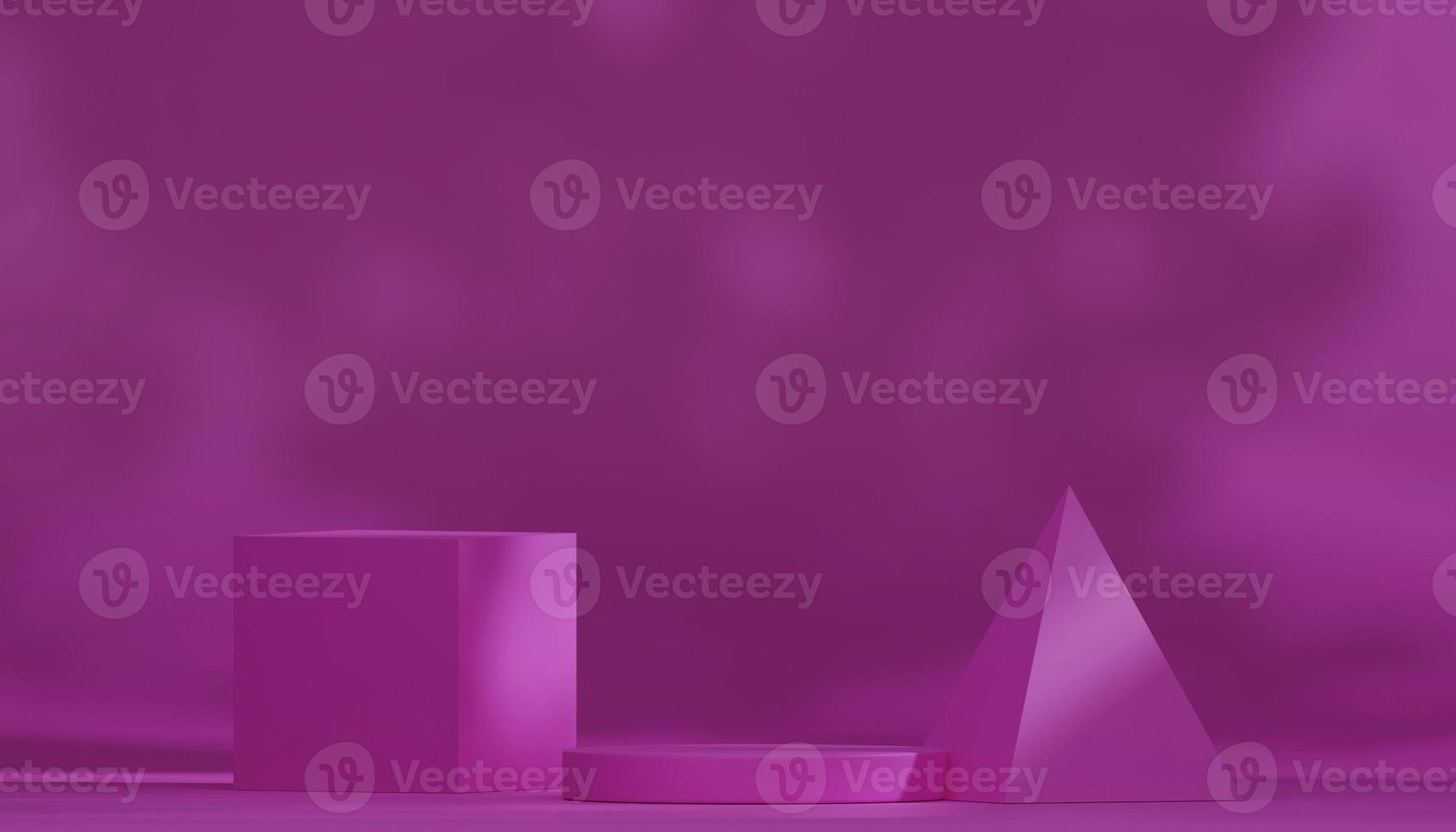 Bright purple stage podium 3d studio background Abstract 3D geometric object visualization. Business, technology and medical display and summer vacation products photo