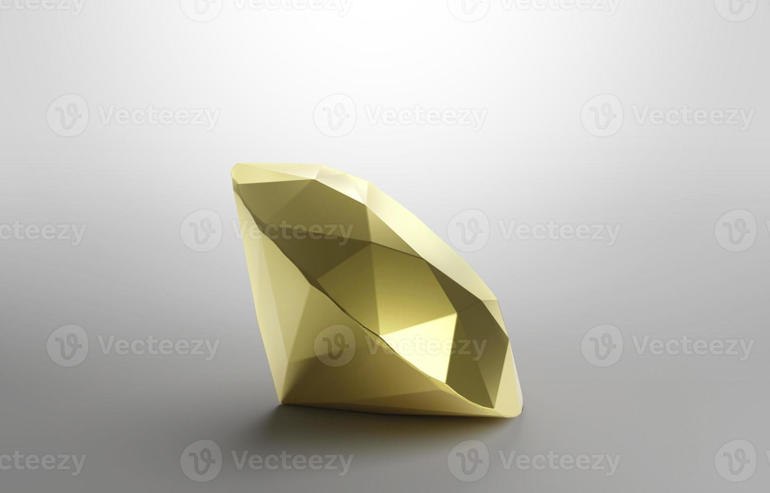 Gold dazzling diamonds on a grey background. 3d render photo