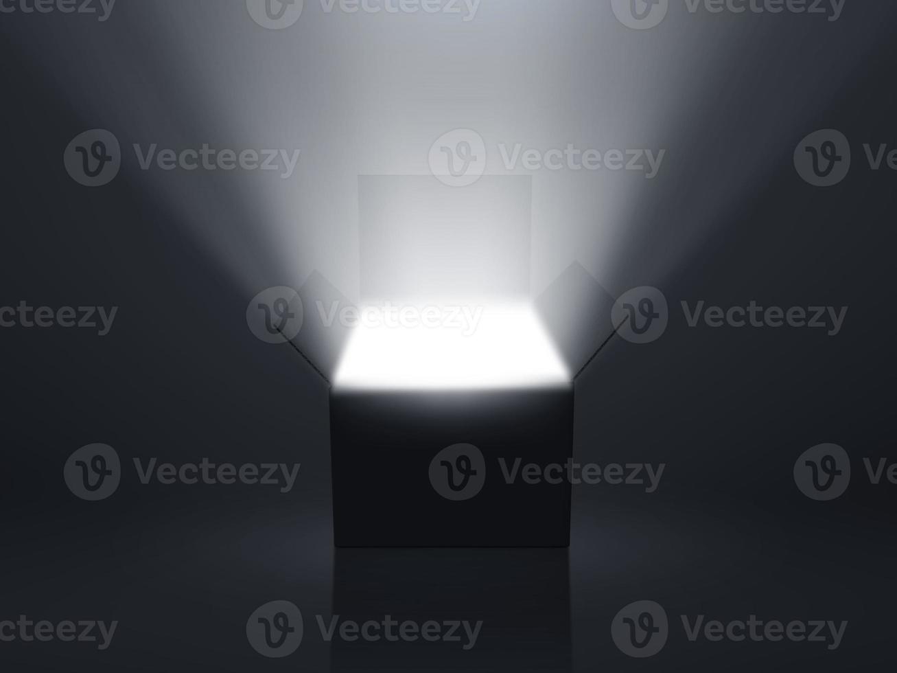 Open Empty Cardboard Box Isolated on White Background photo
