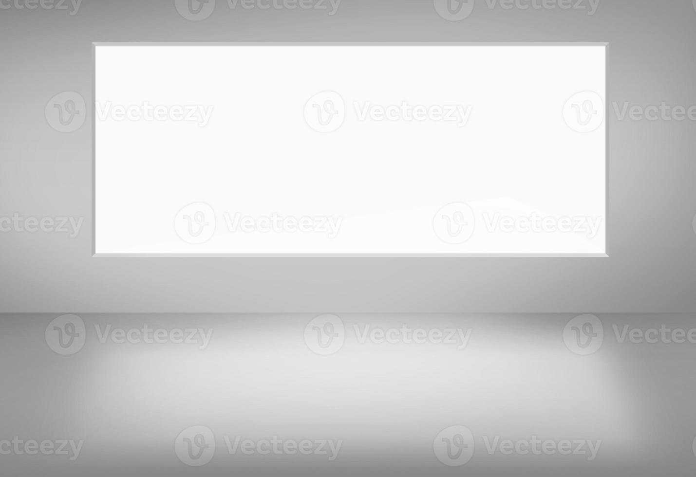 Bright room with windows. 3D render photo