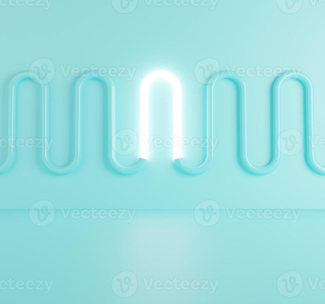 3d lamp with bright one different. Outstanding white light bulb on pastel background abstract with geometric. Creative idea minimal scene. 3d rendering for cosmetic, mockup and display product photo