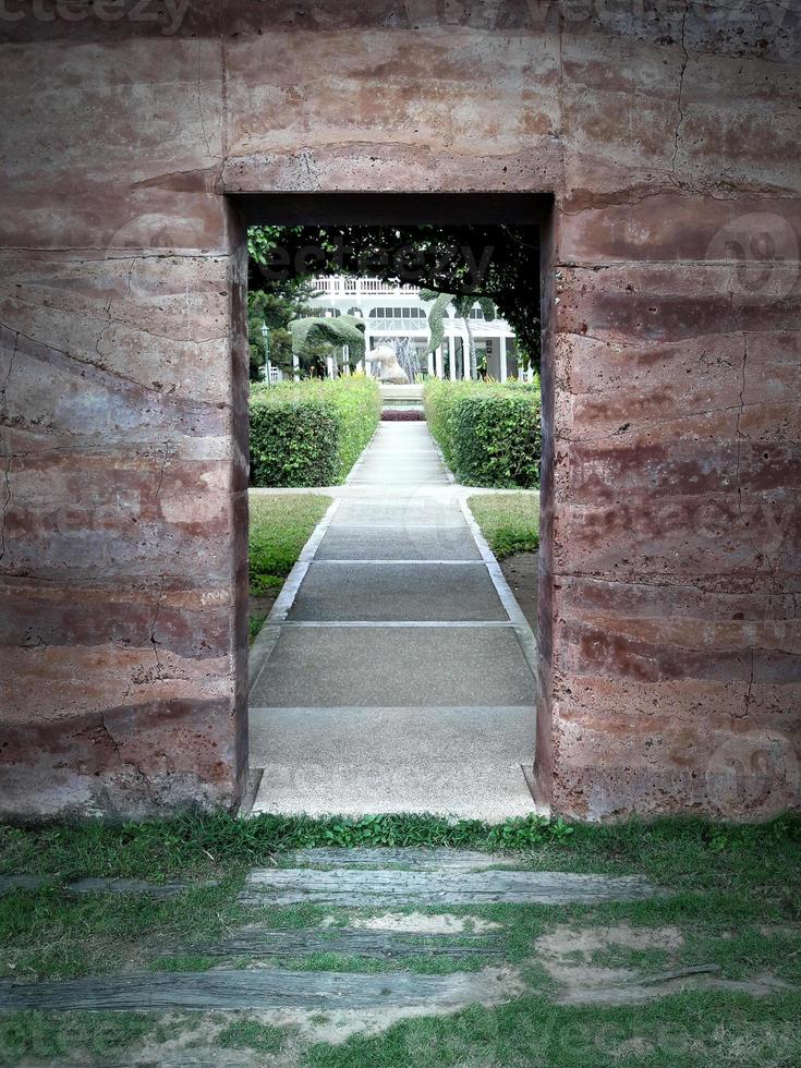 park view through a rock window photo