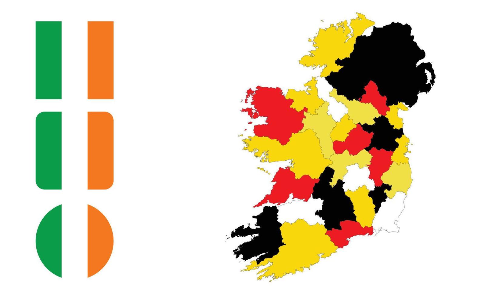 Map and flag of Ireland vector