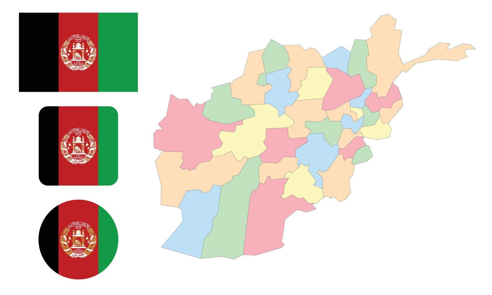 Map and flag of Afghanistan vector