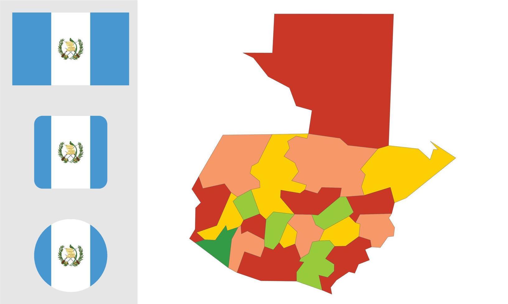 Map and flag of Guatemala vector