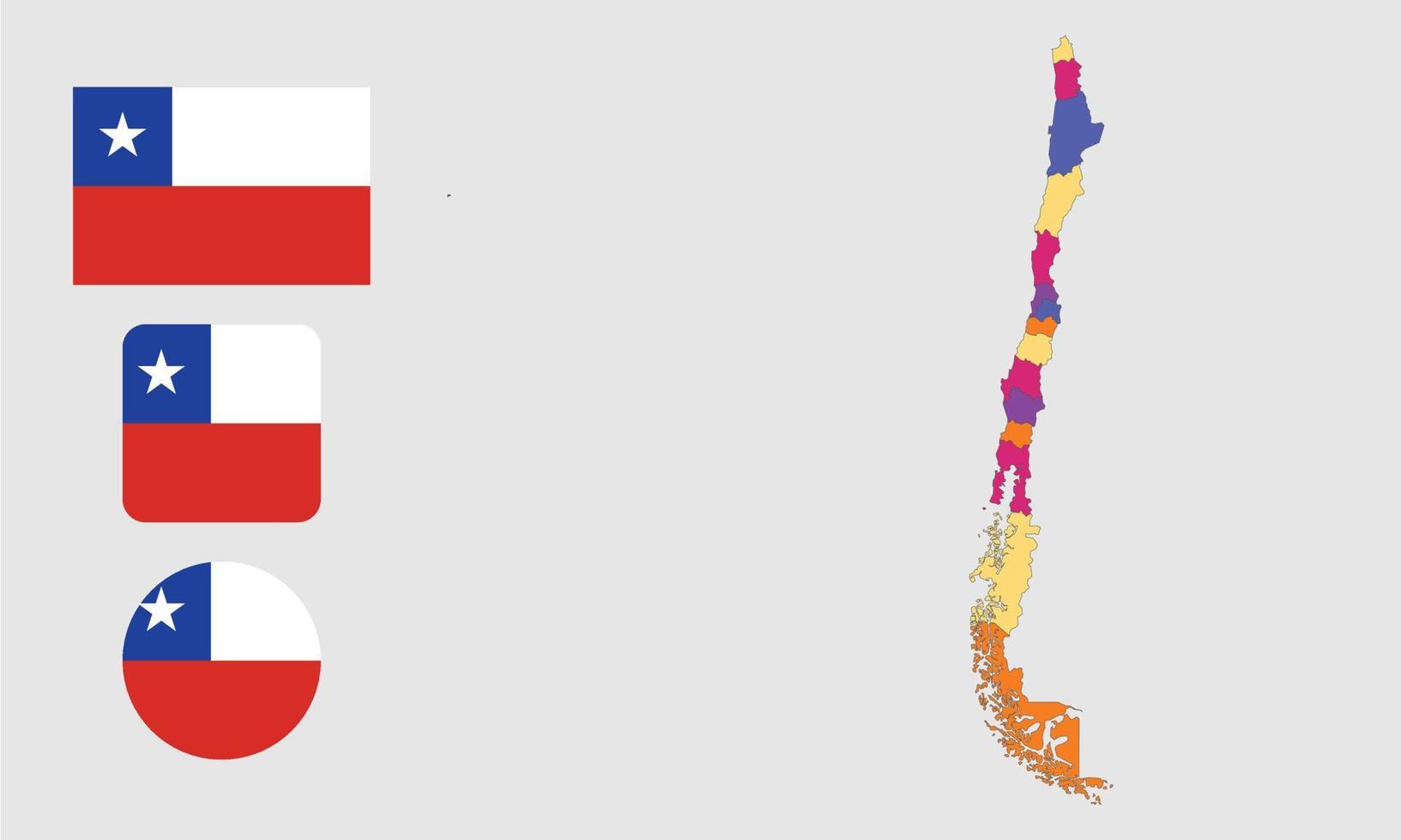 Map and flag of Chile vector