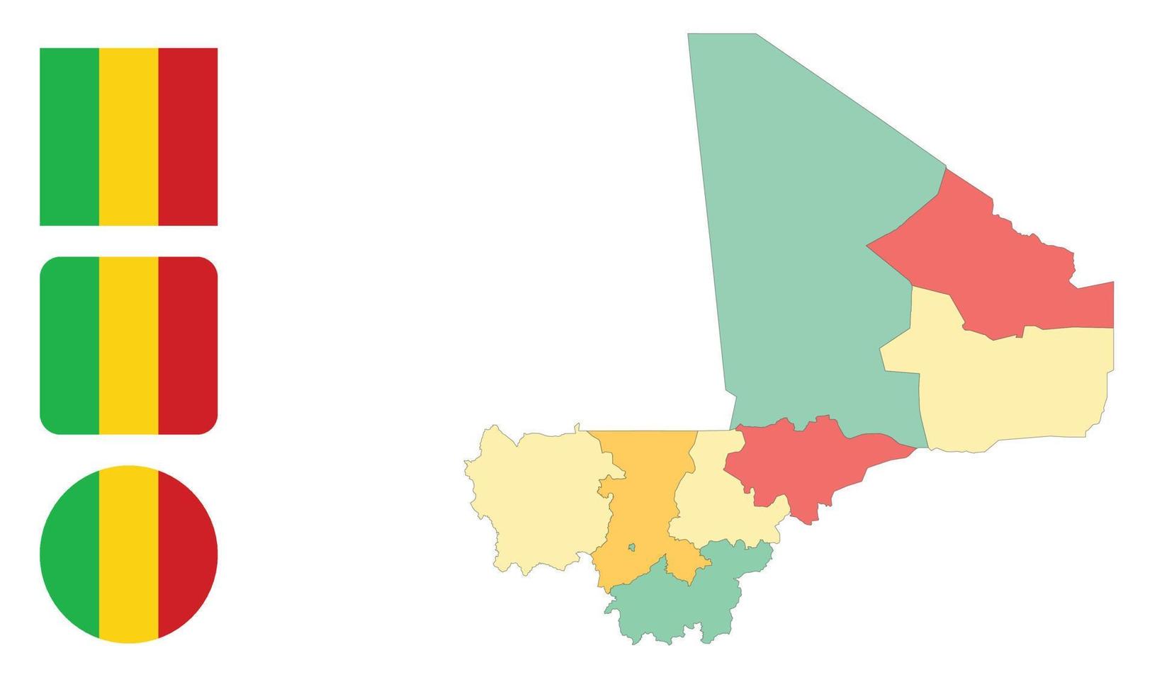 Map and flag of Mali vector