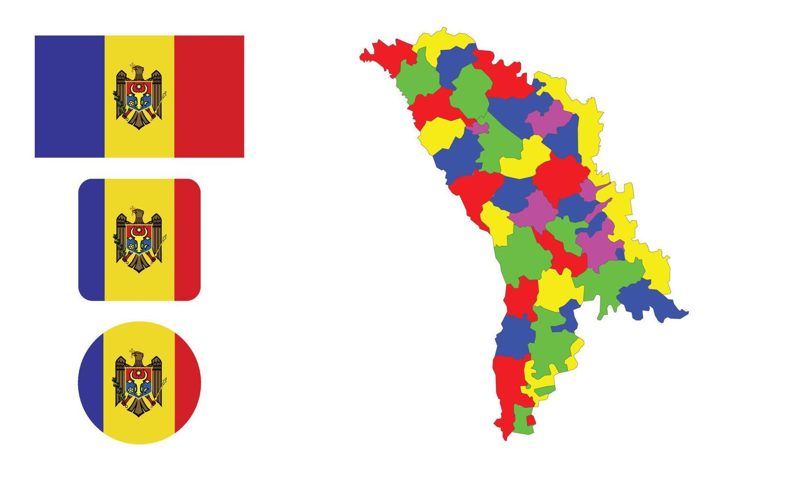 Map and flag of Moldova vector