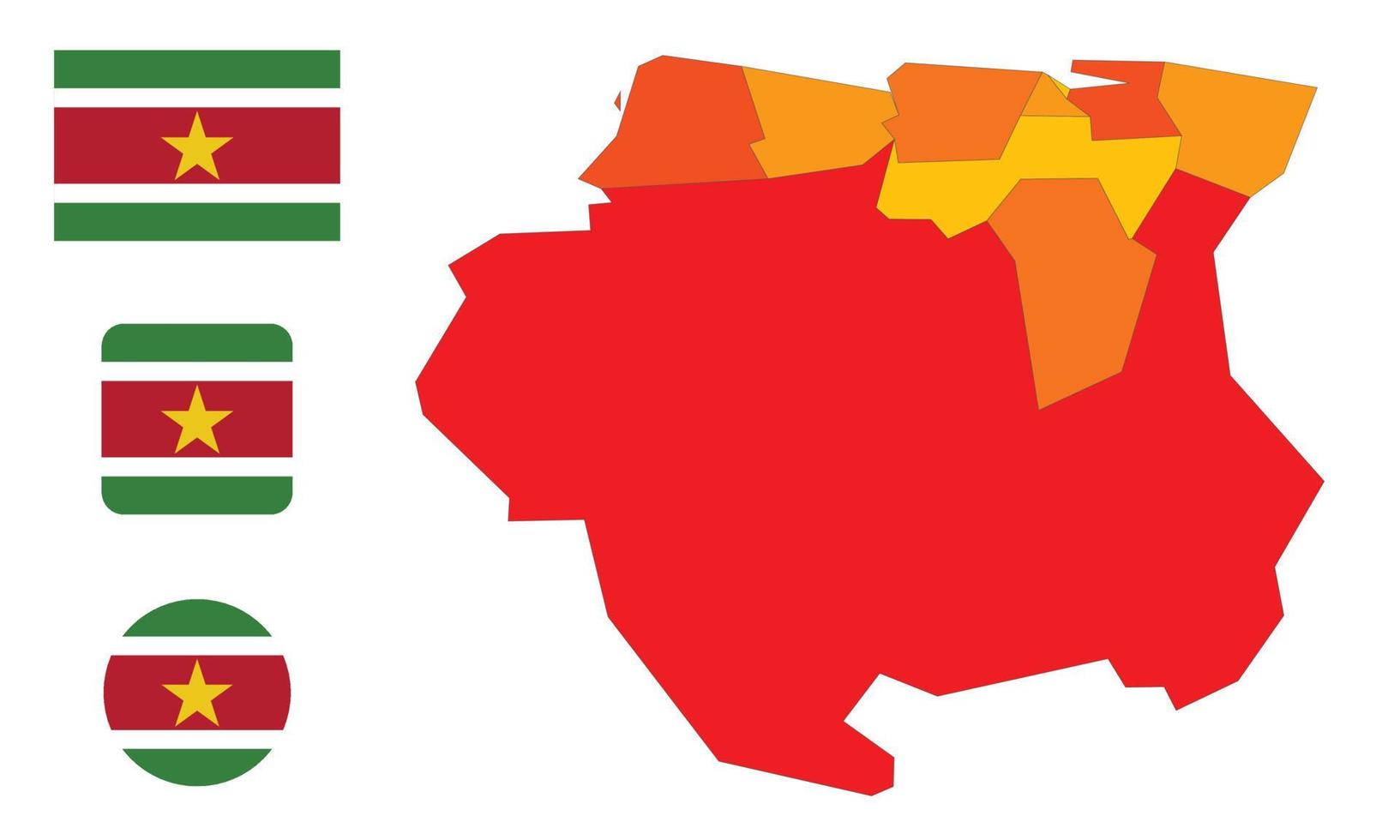 Map and flag of Suriname vector