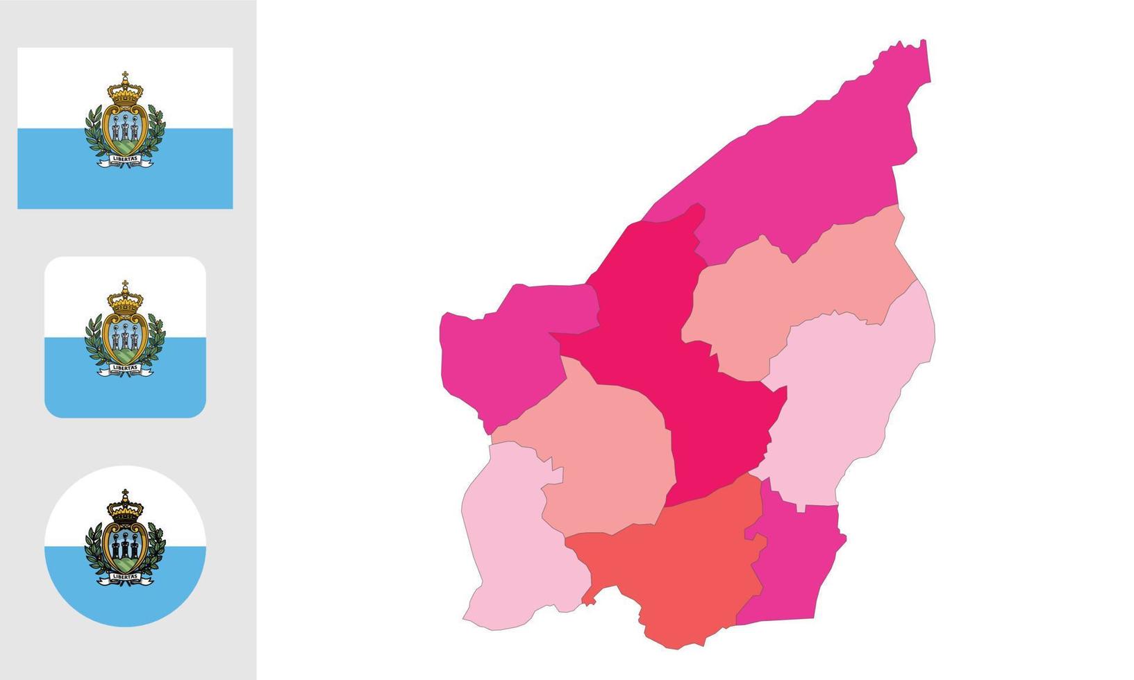 mapa y bandera de san marin vector