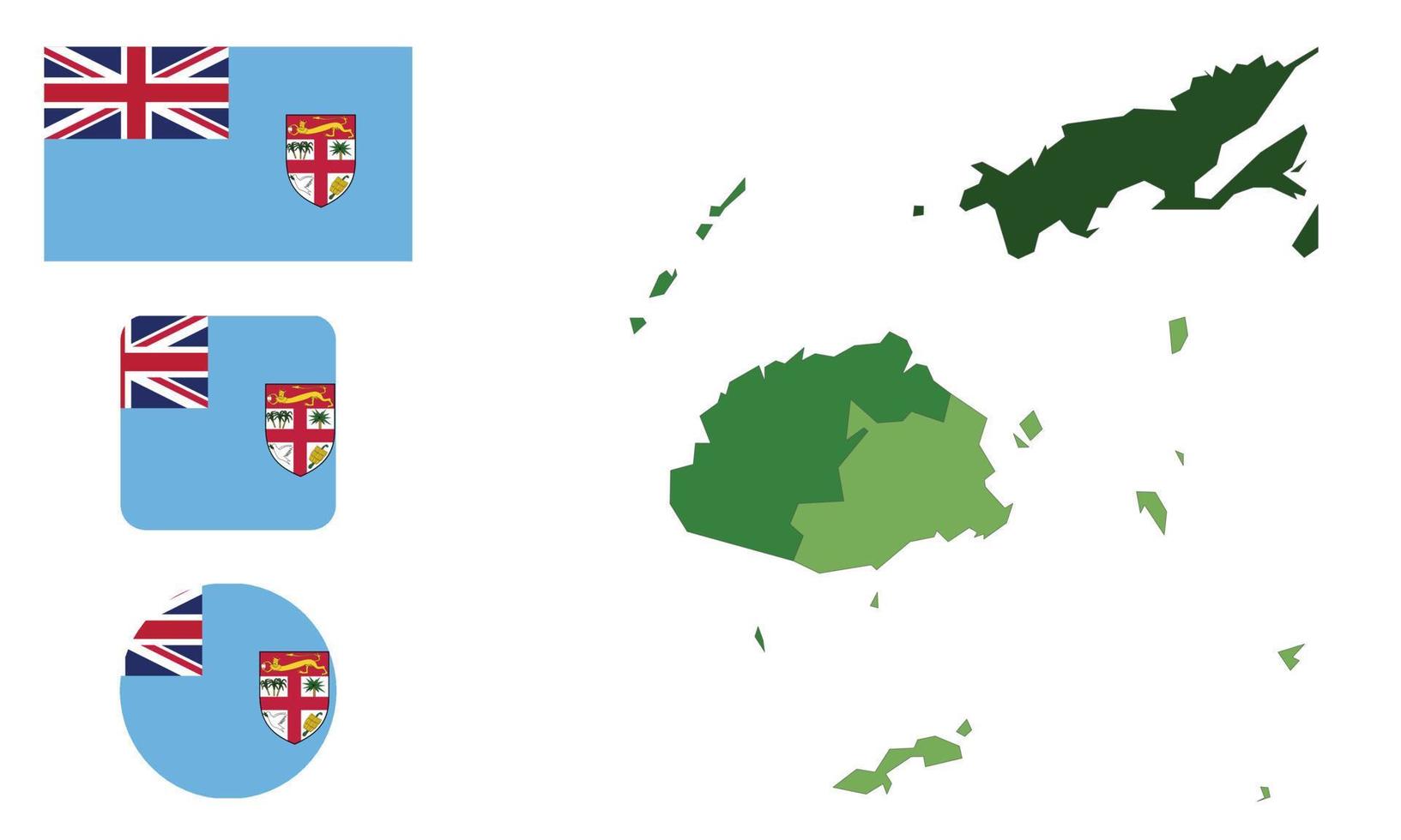 Map and flag of Fiji West vector