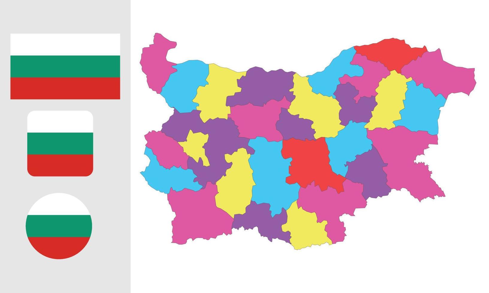 Map and flag of Bulgaria vector