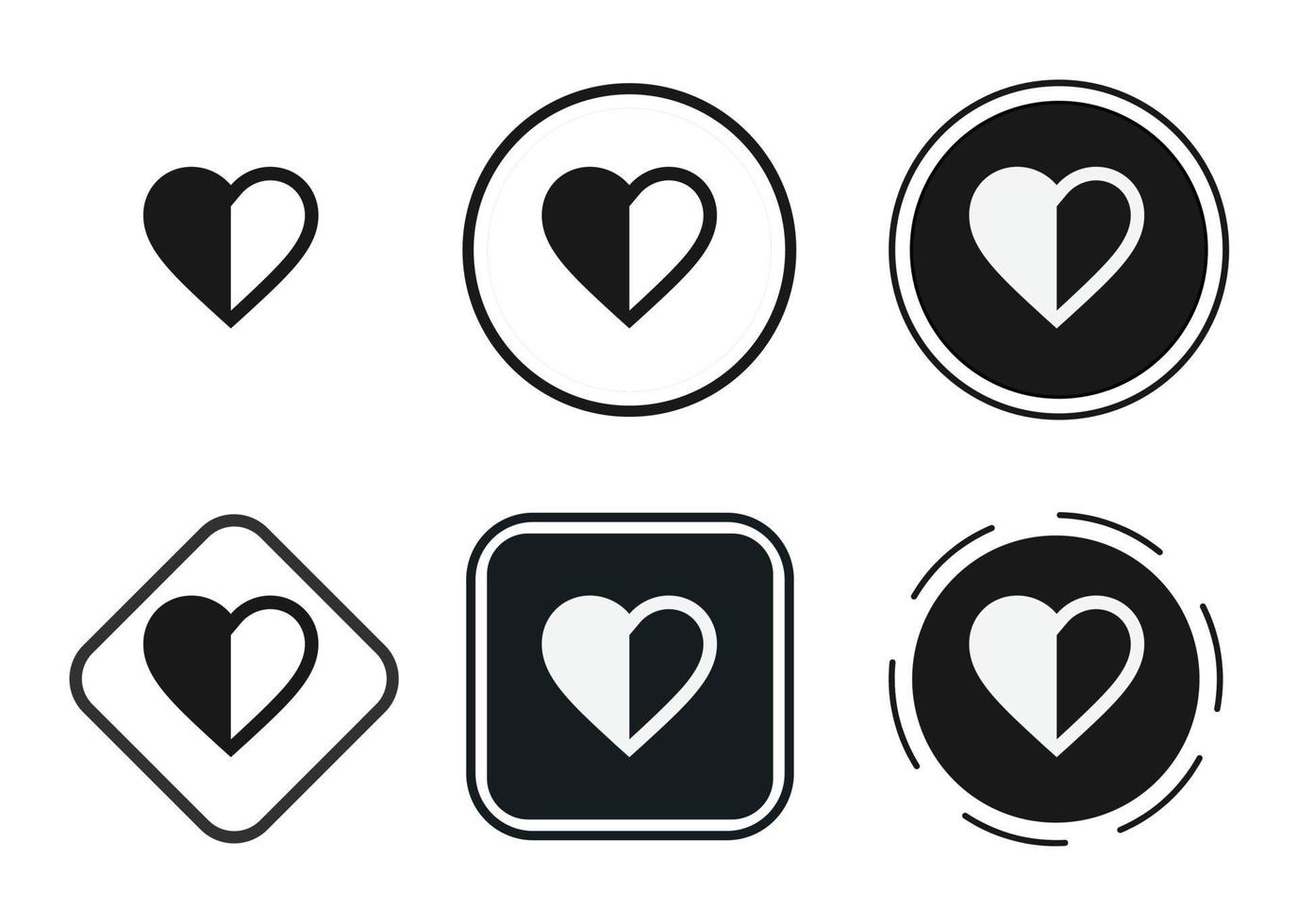 heart half icon . web icon set . icons collection flat. Simple vector illustration.