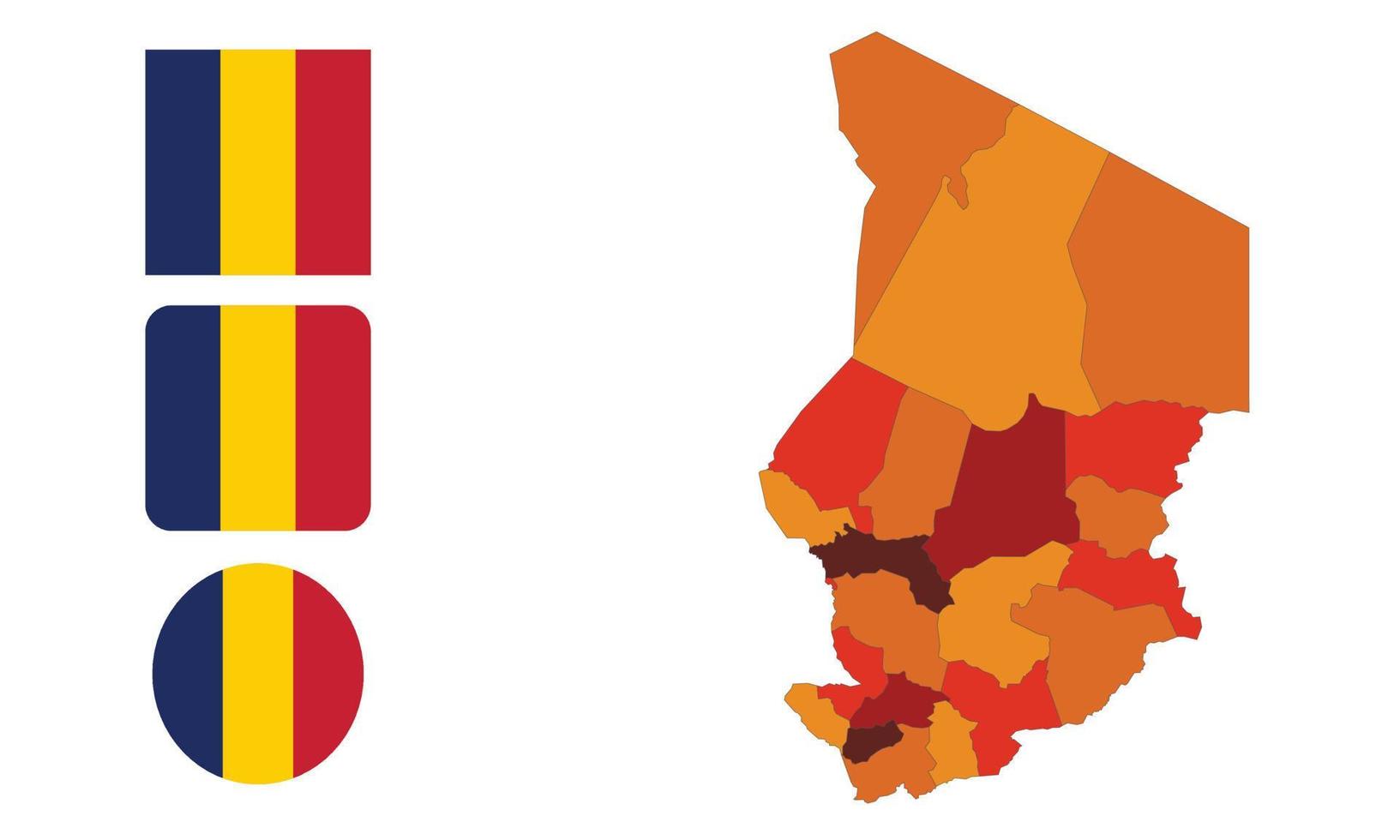 Map and flag of chad vector