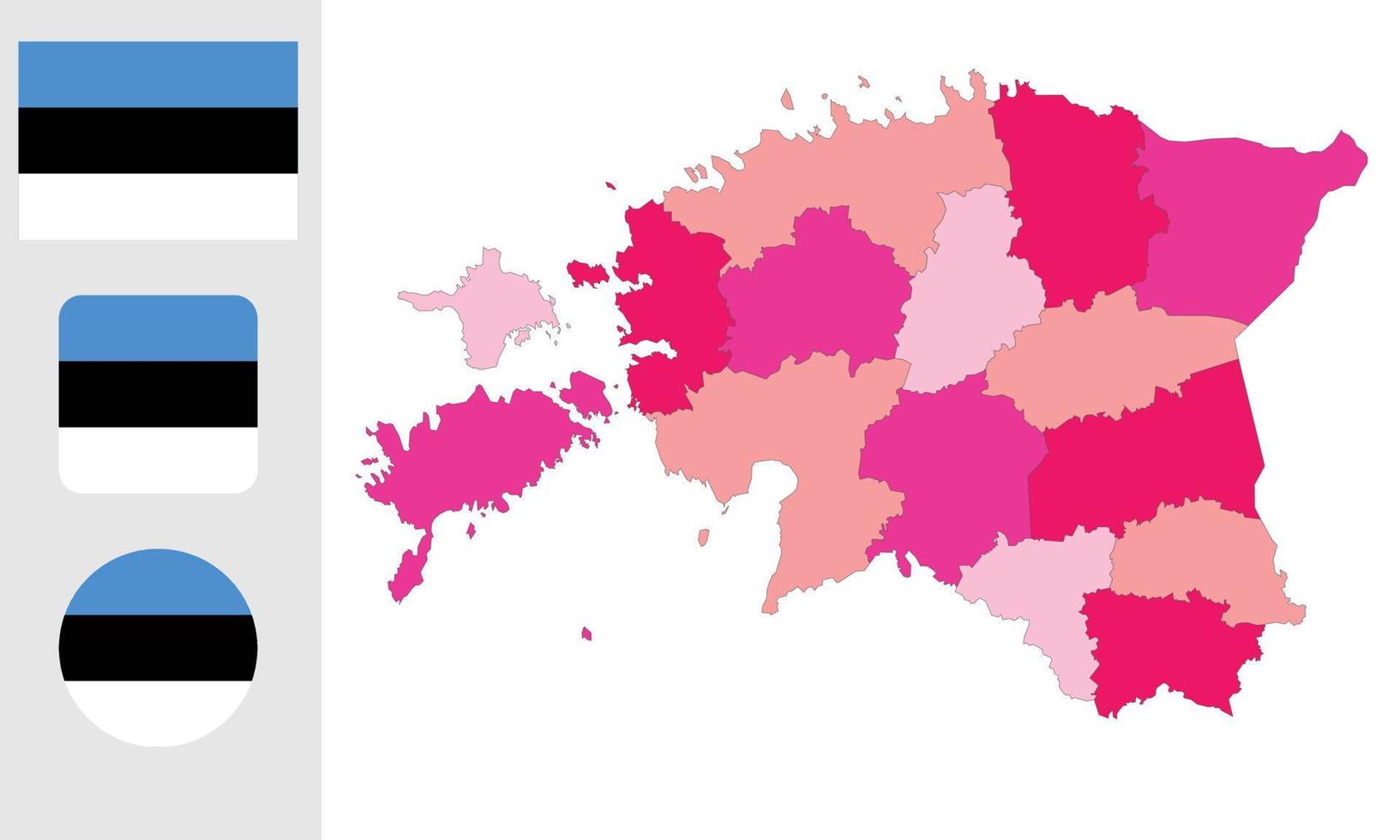 mapa y bandera de estonia vector