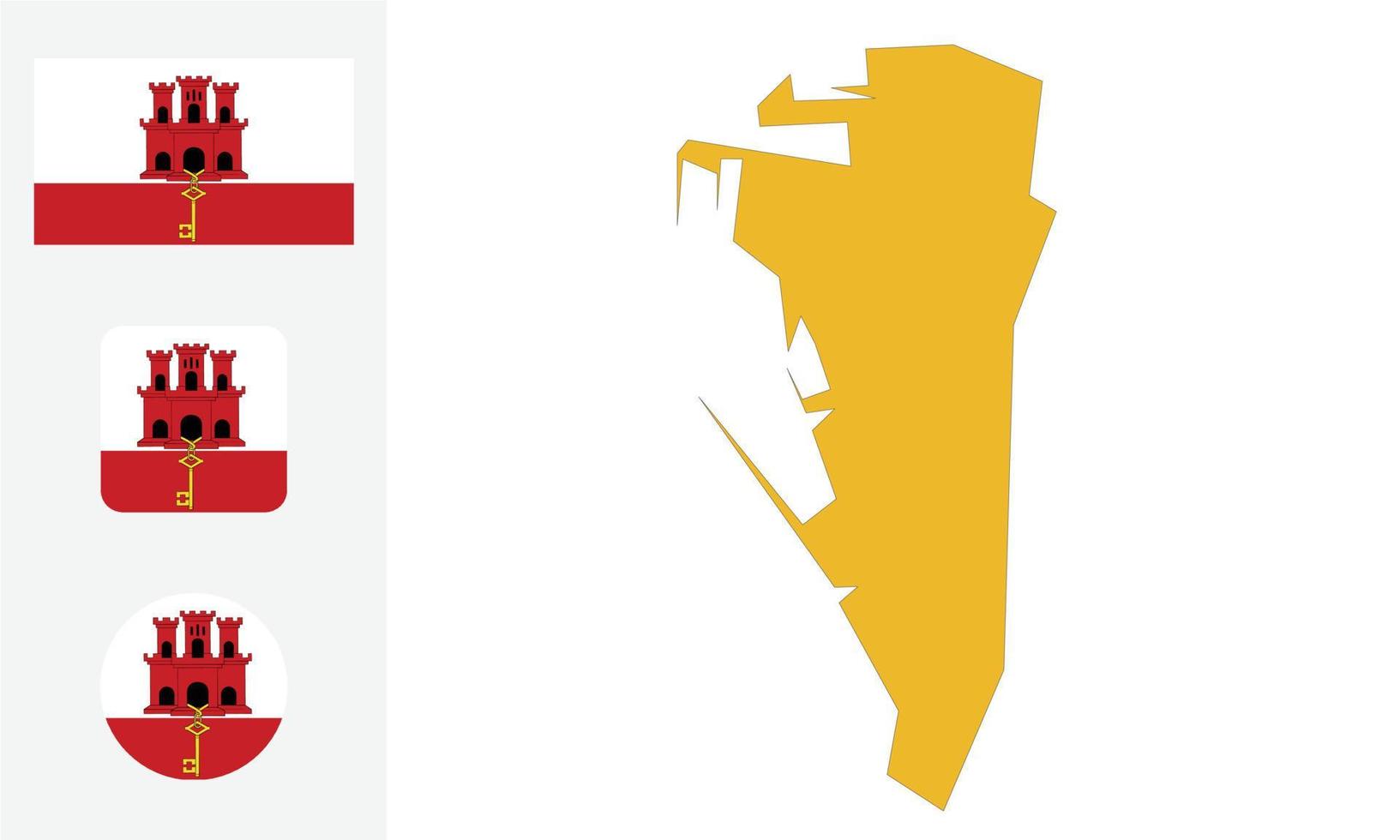 Map and flag of Gibraltar vector