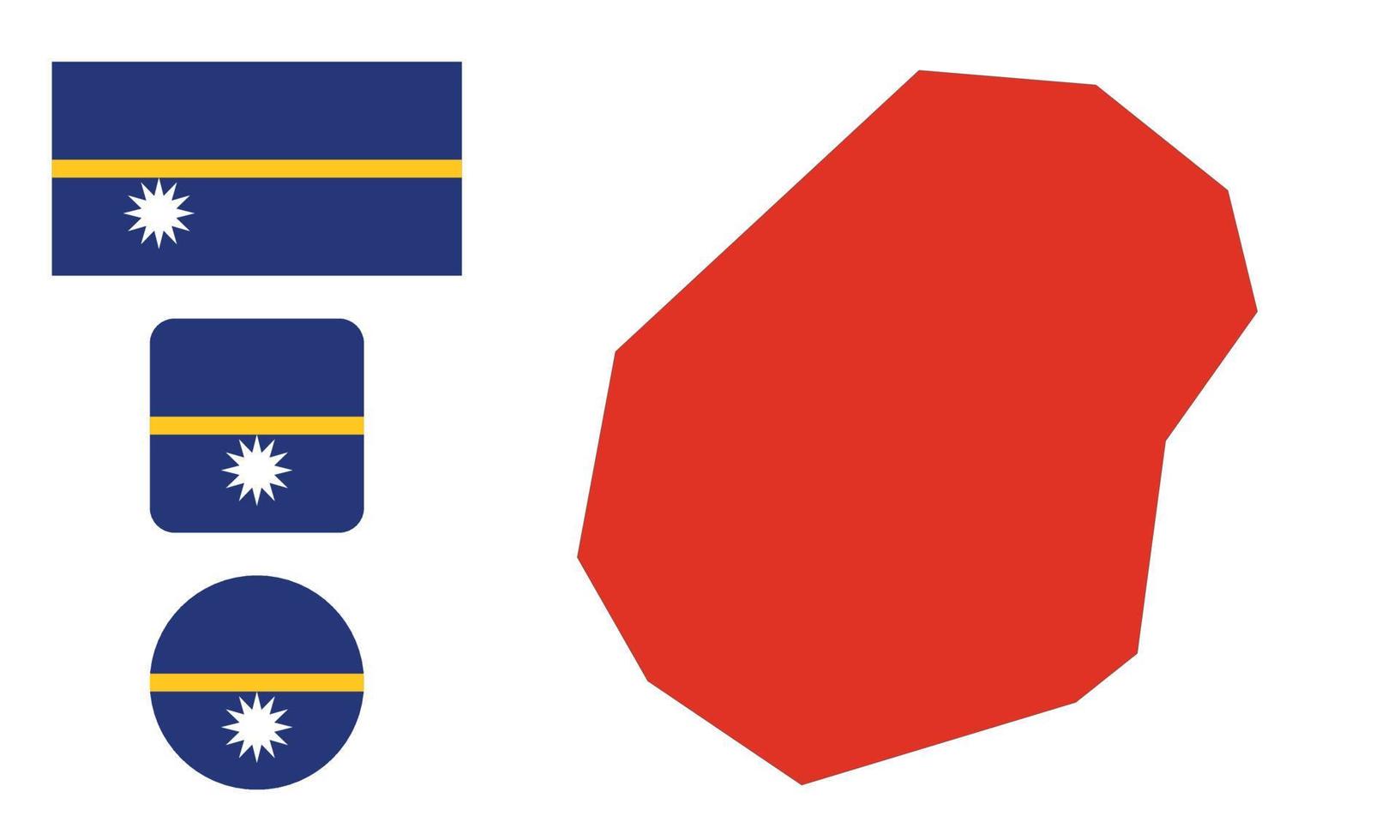 Map and flag of Nauru vector