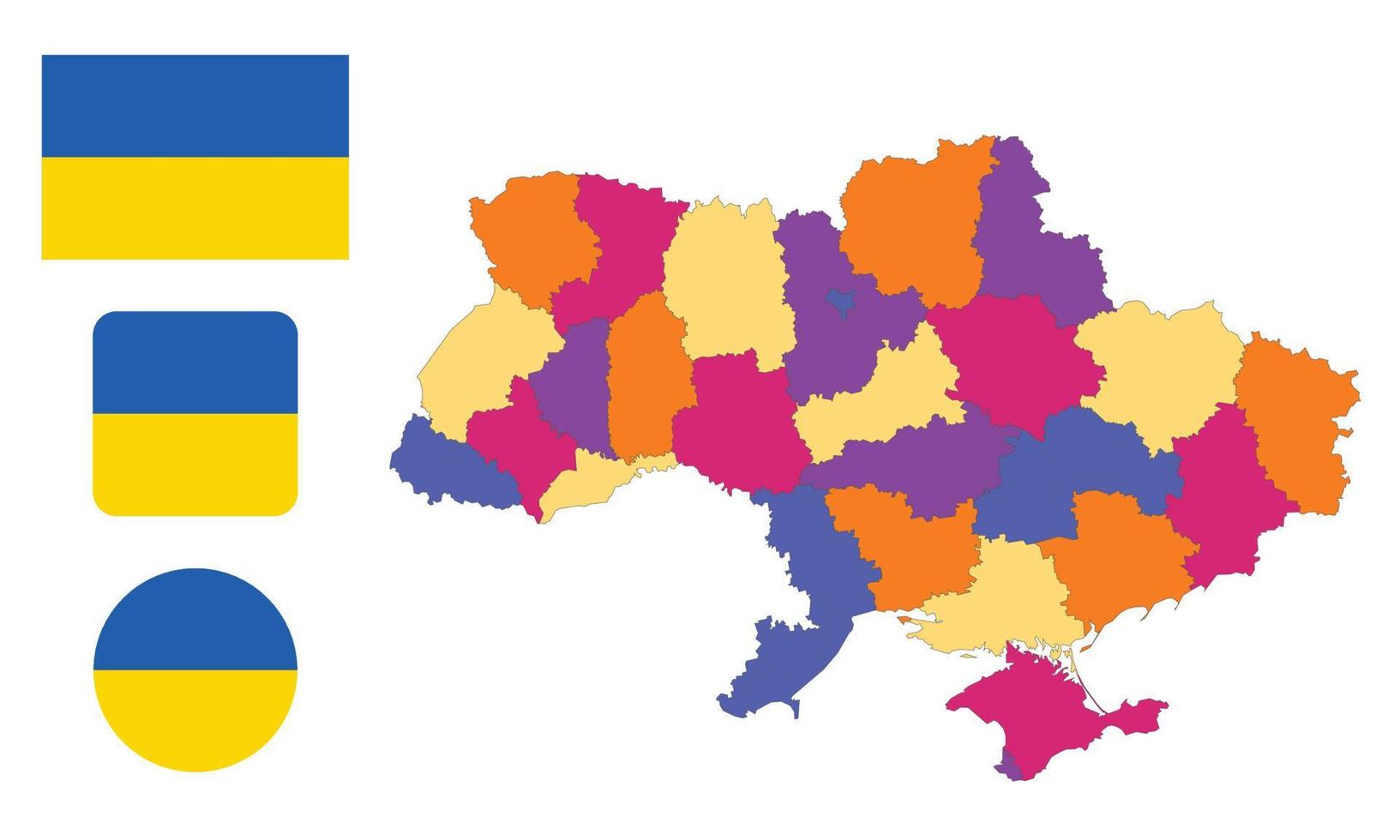 Map and flag of Ukraine vector