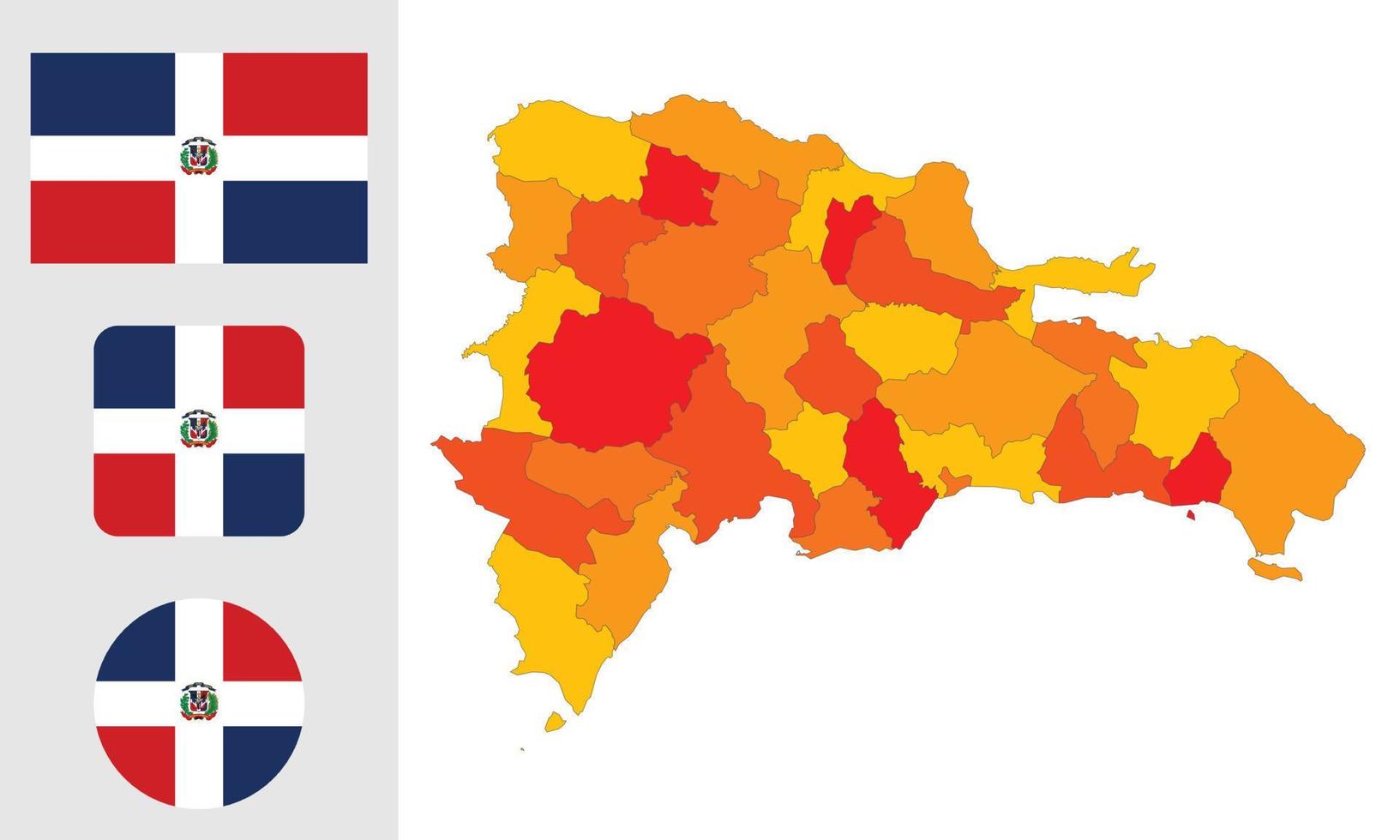 Map and flag of Dominican Republic vector