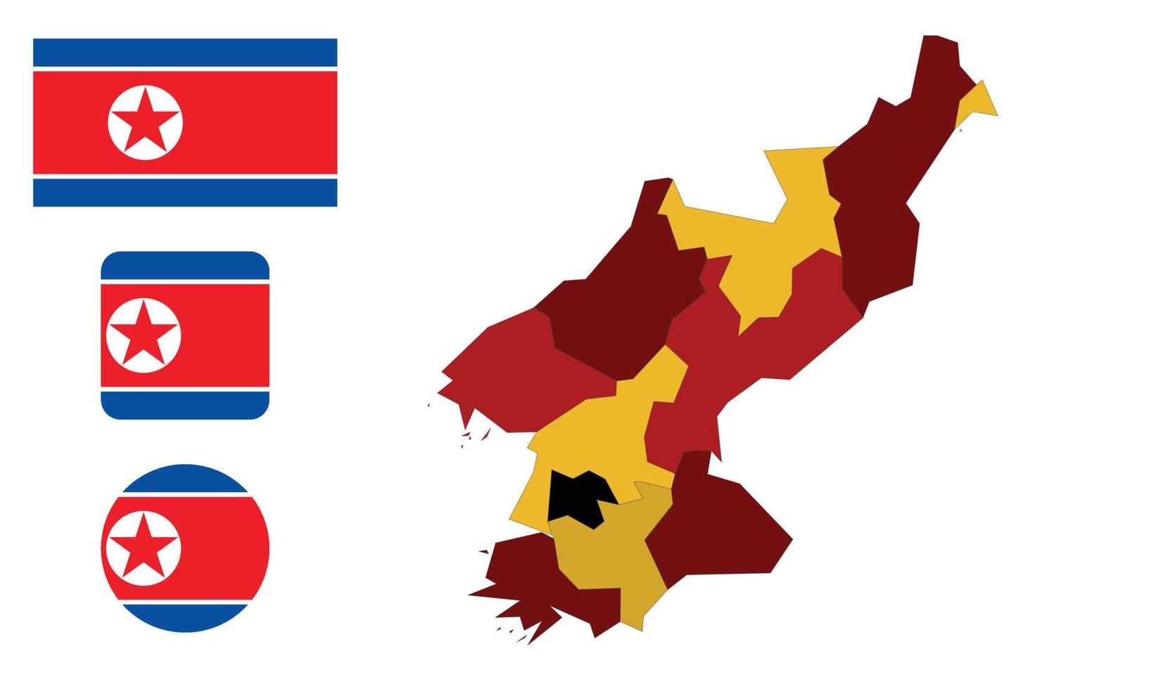 Map and flag of North Korea vector