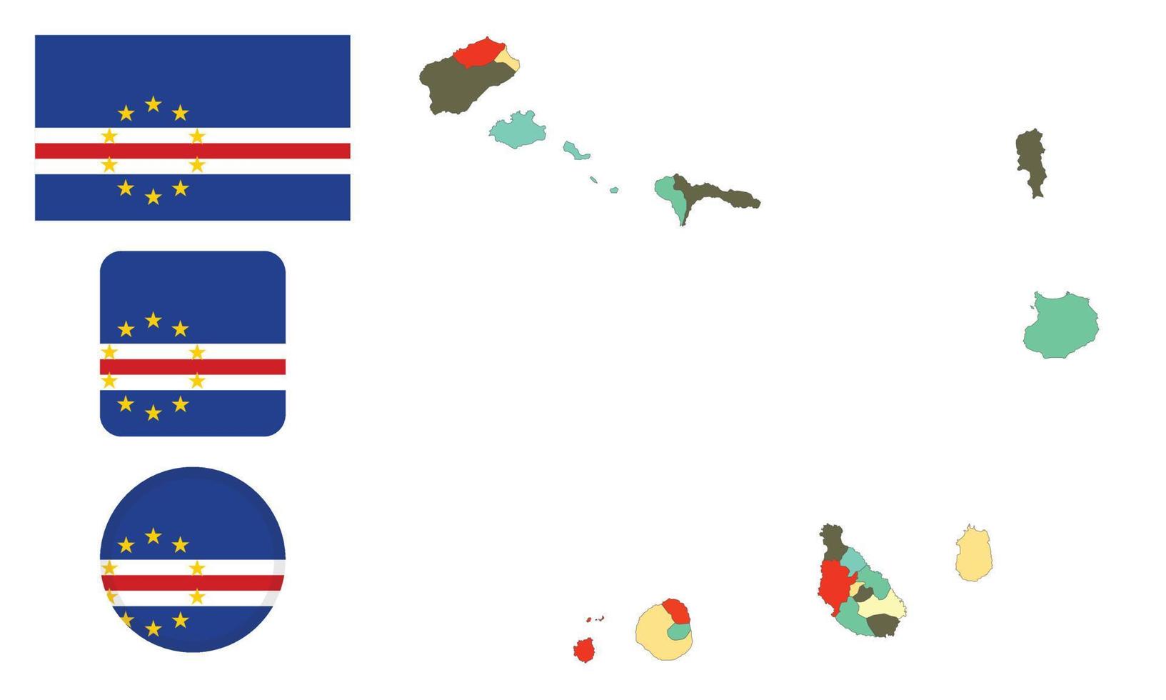 Map and flag of cape Verde vector