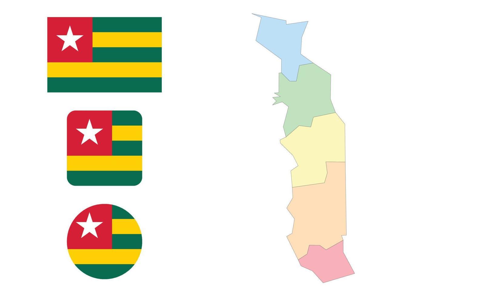 mapa y bandera de togo vector