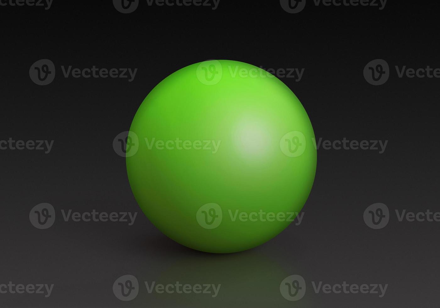 Green spheres Isolated on black background. 3D render photo