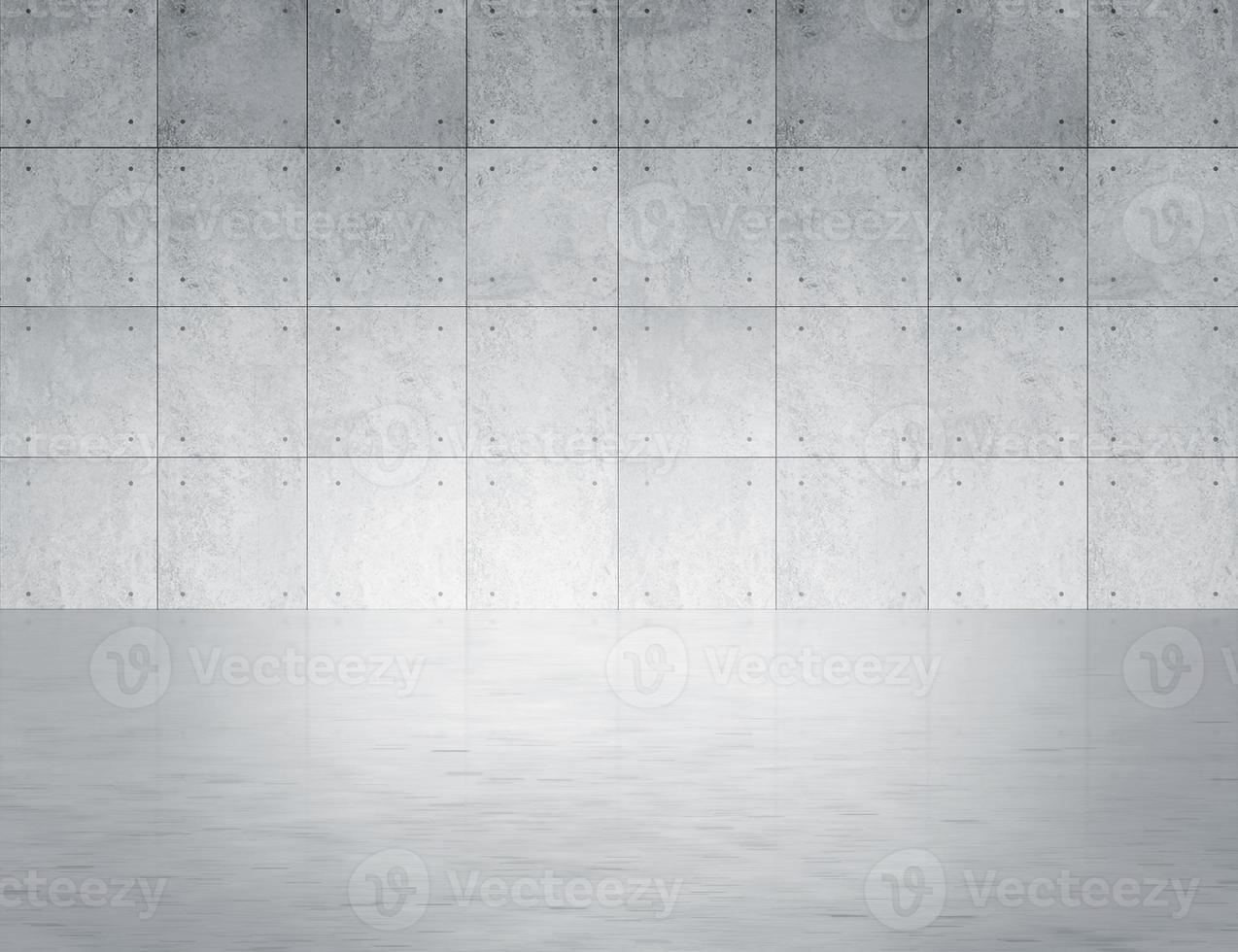 Empty room with concrete floor and wall. 3D Render photo