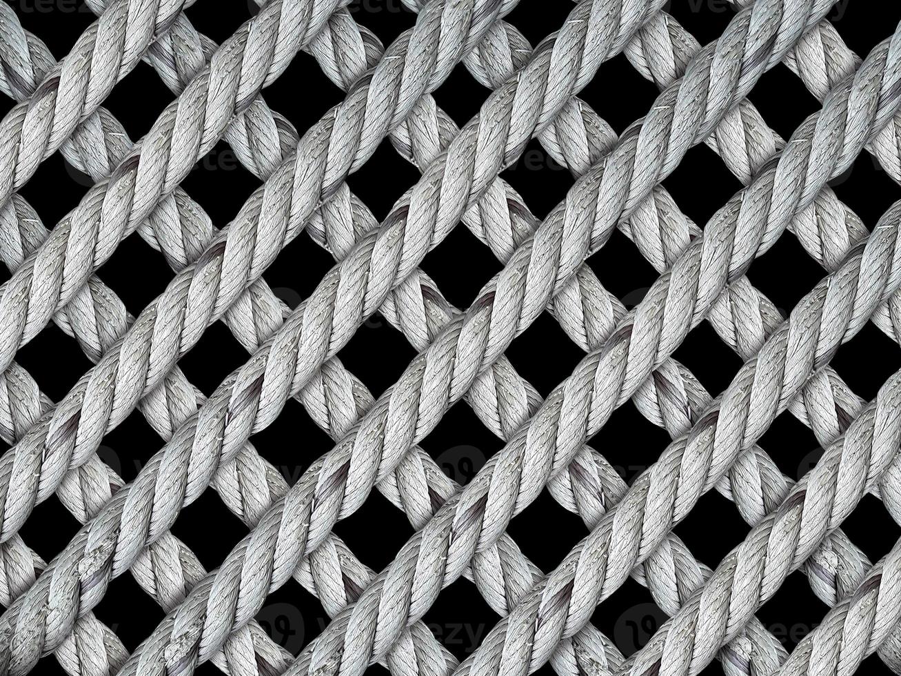 Rope in the form of a grid on black background photo