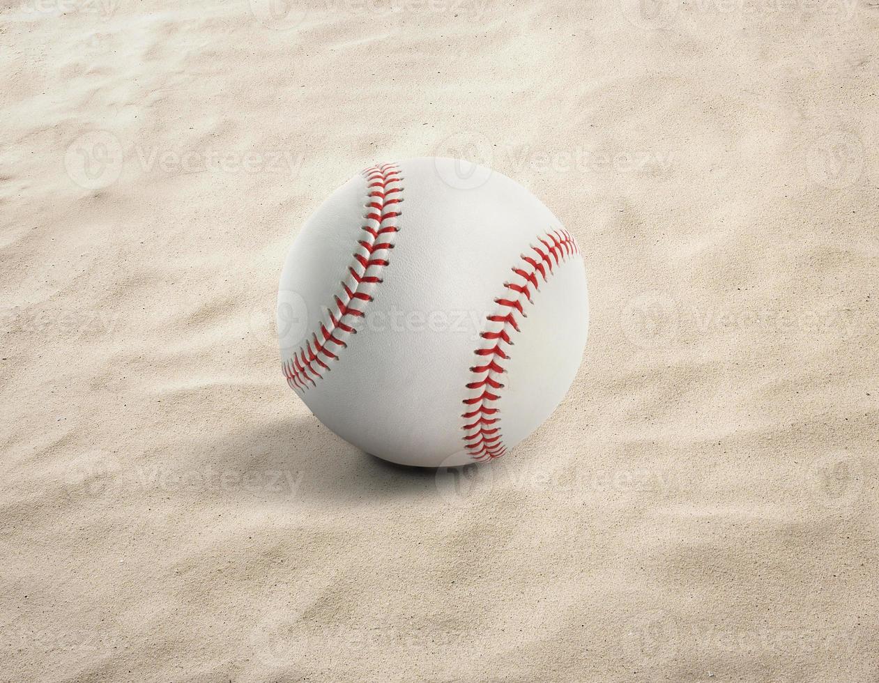 baseball ball on the sand, beach, sea photo