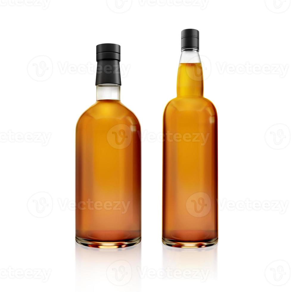 a bottle of alcohol on a white background. 3d render photo