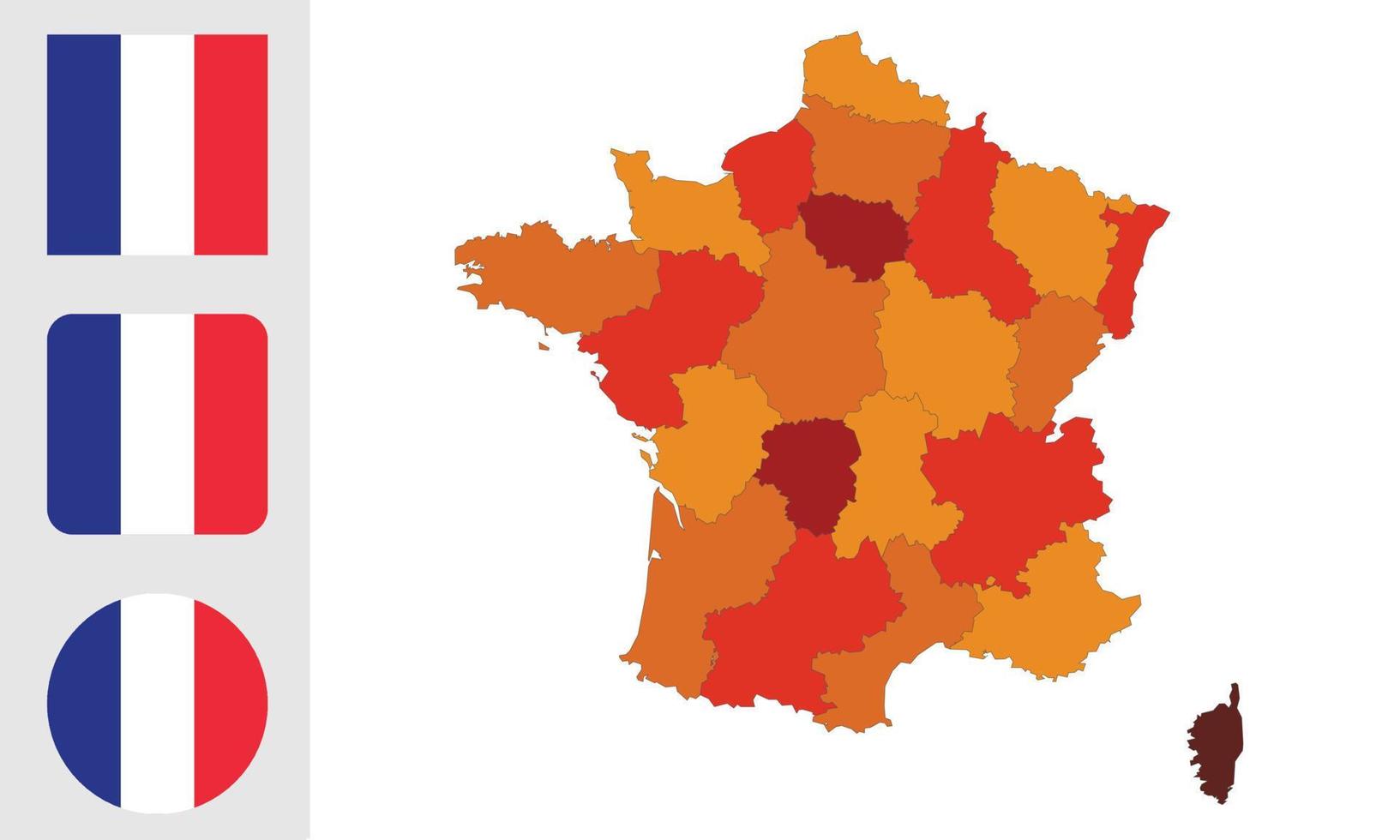 mapa y bandera de francia vector