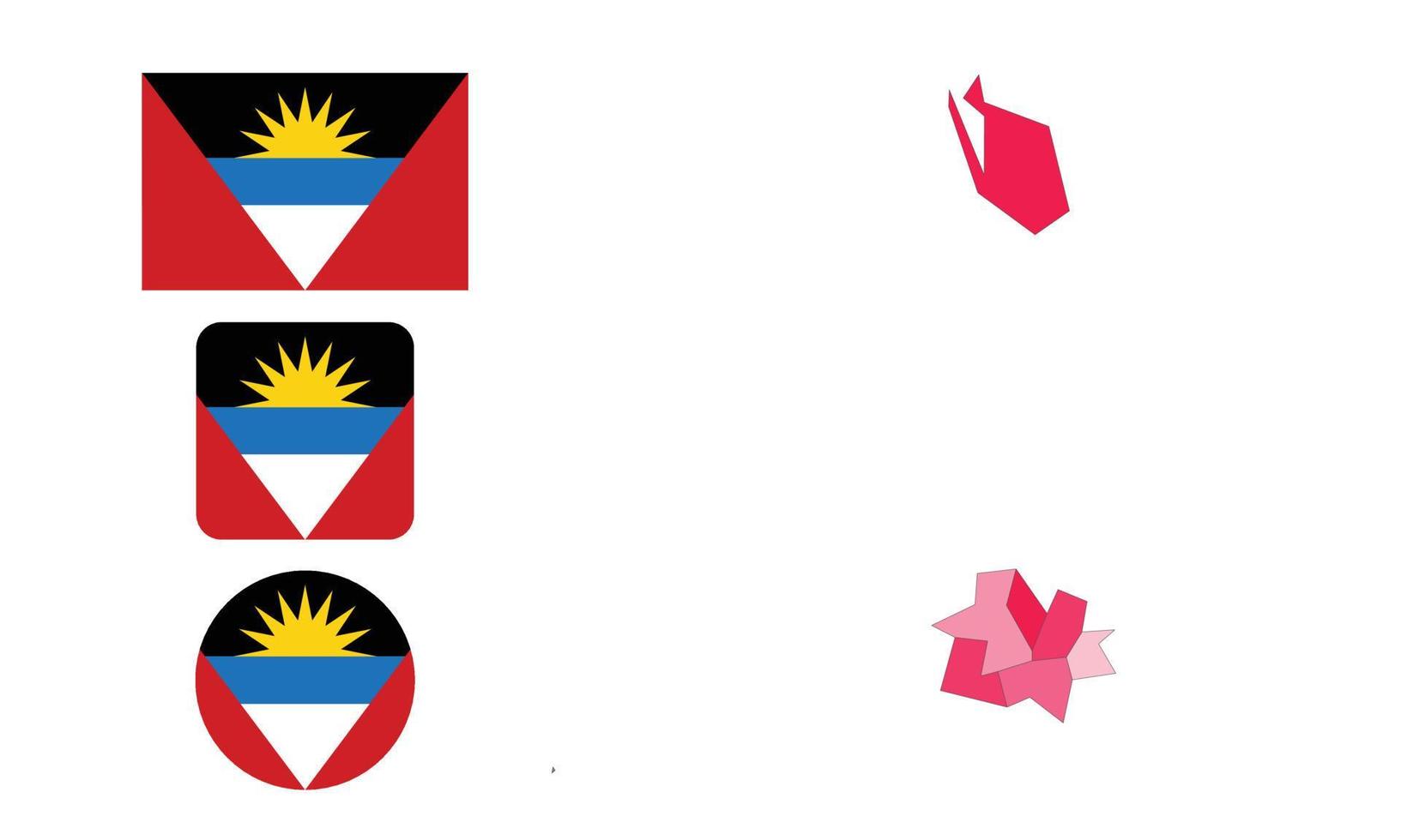 mapa y bandera de antigua barbuda vector