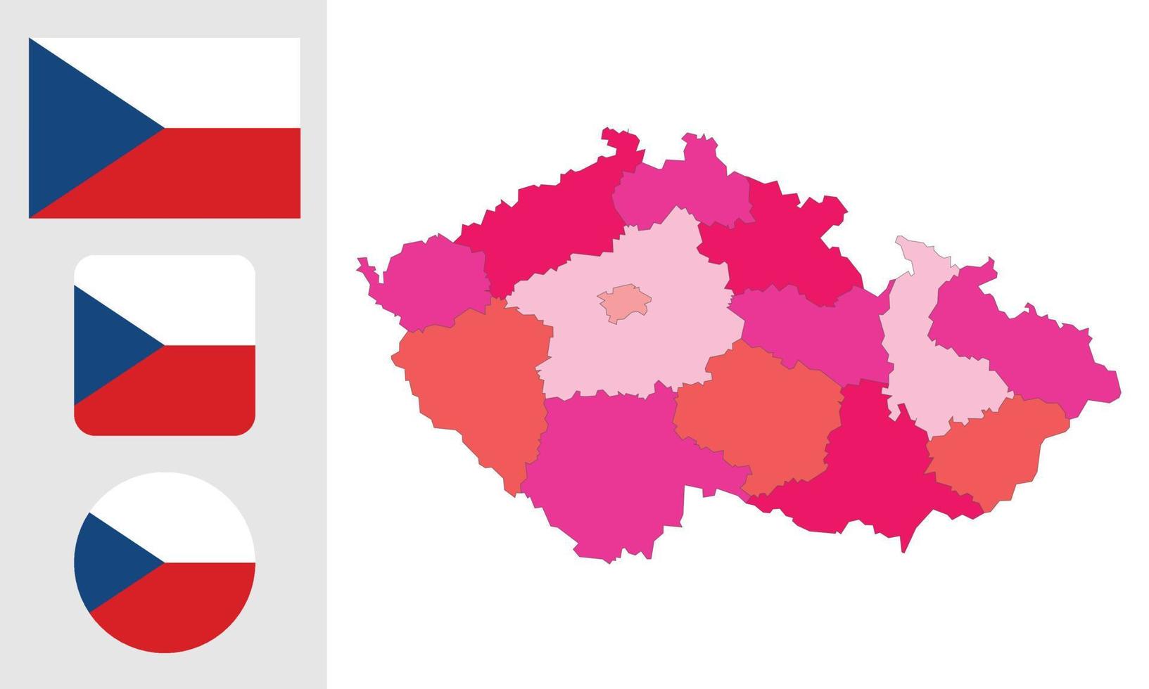 Map and flag of Czech Republic vector