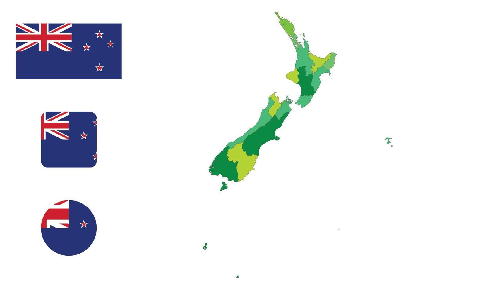 Map and flag of New Zealand vector