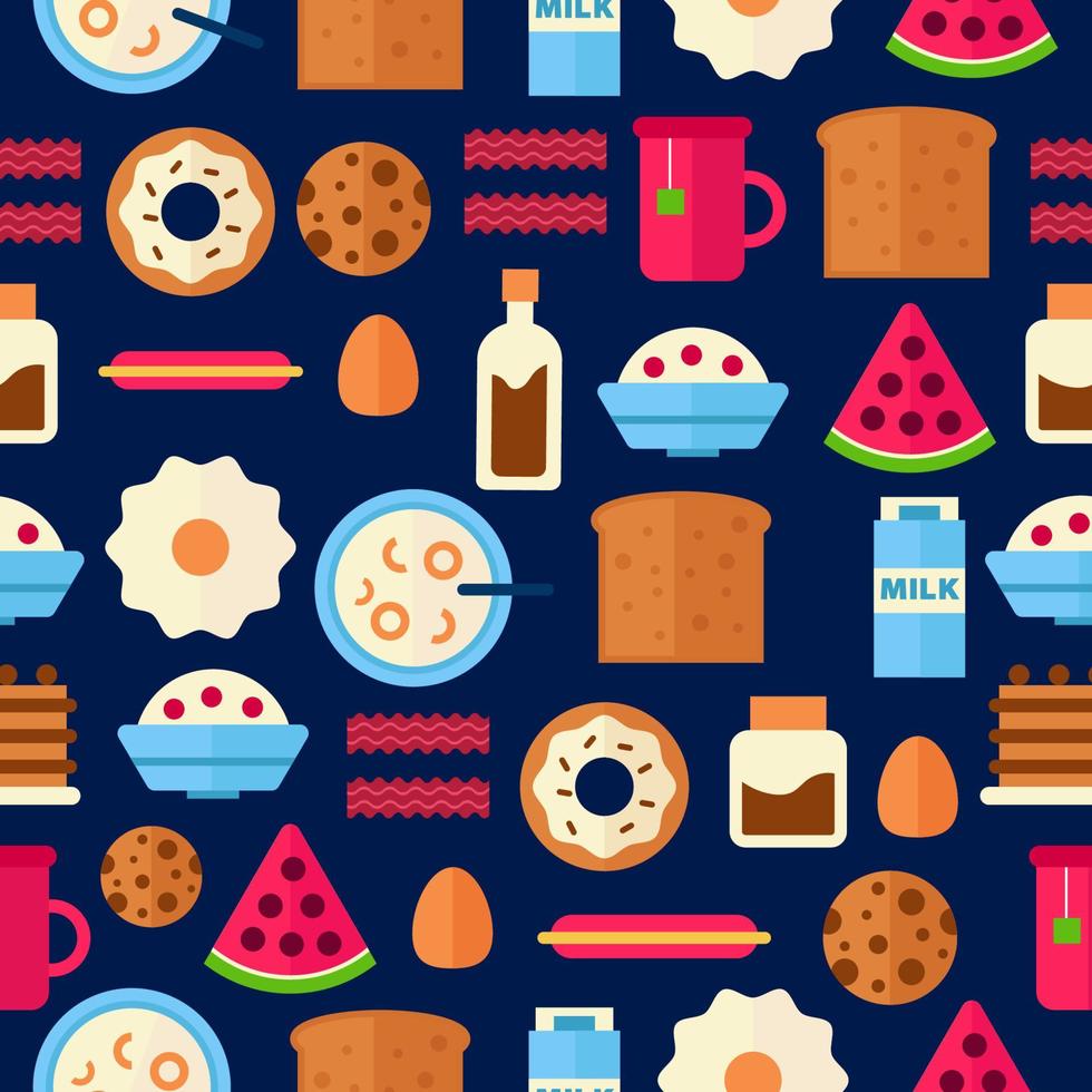 Breakfast Seamless Pattern Background vector