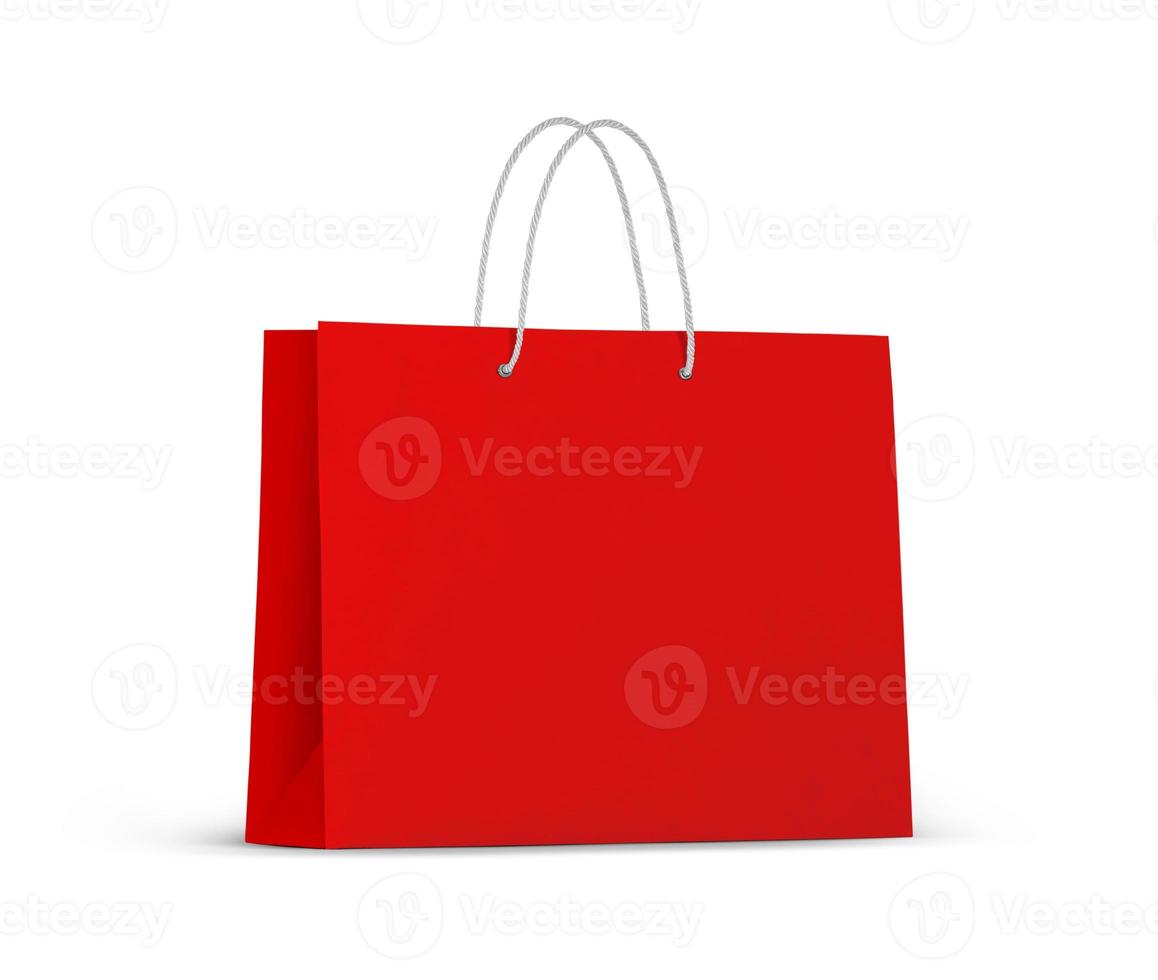 Red empty Shopping Bag for advertising and branding photo