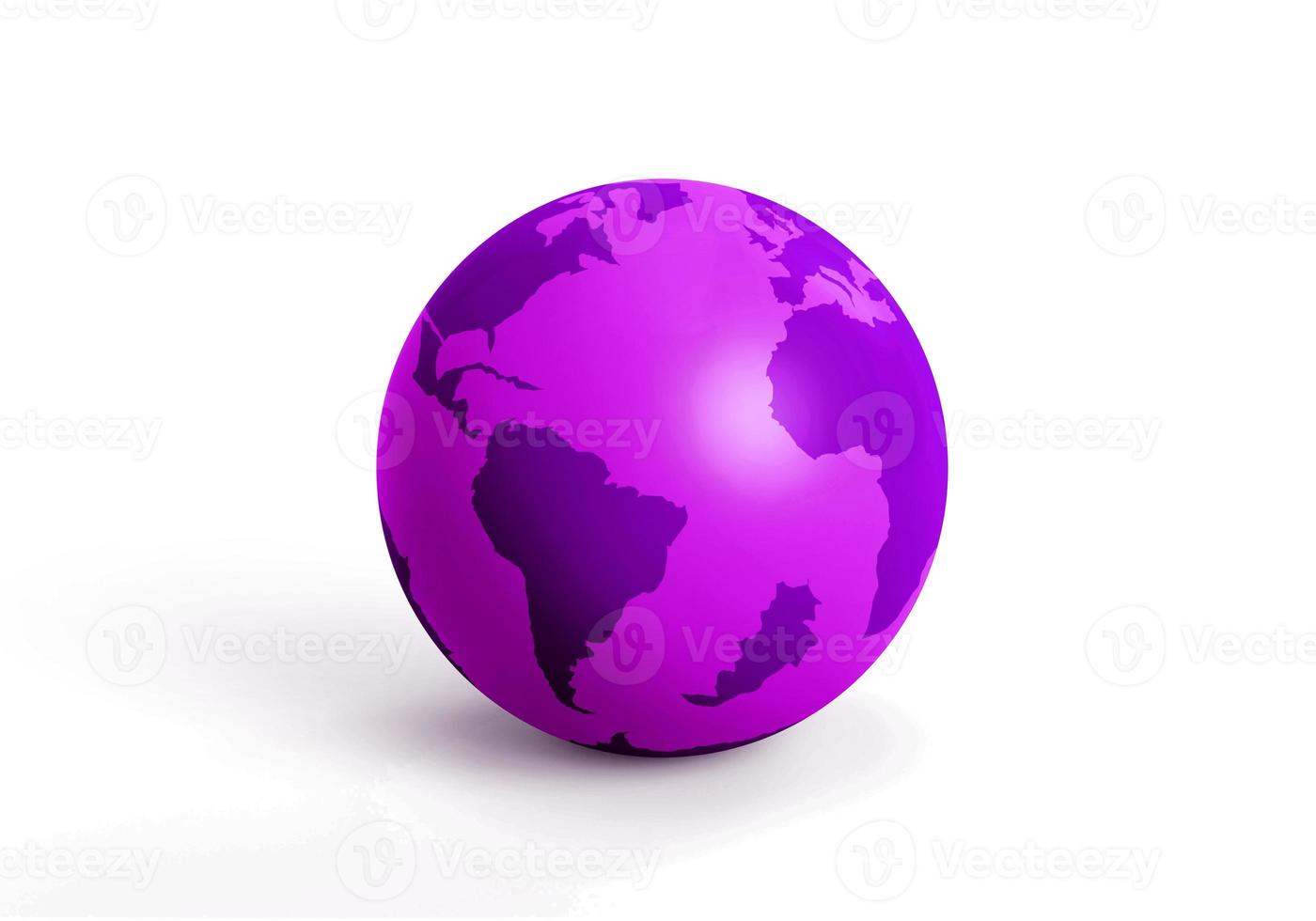 Earth globe icons. 3D render isolated on white background photo