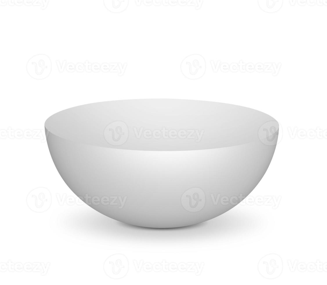 White Semi Sphere Mockup on white background. 3D render photo