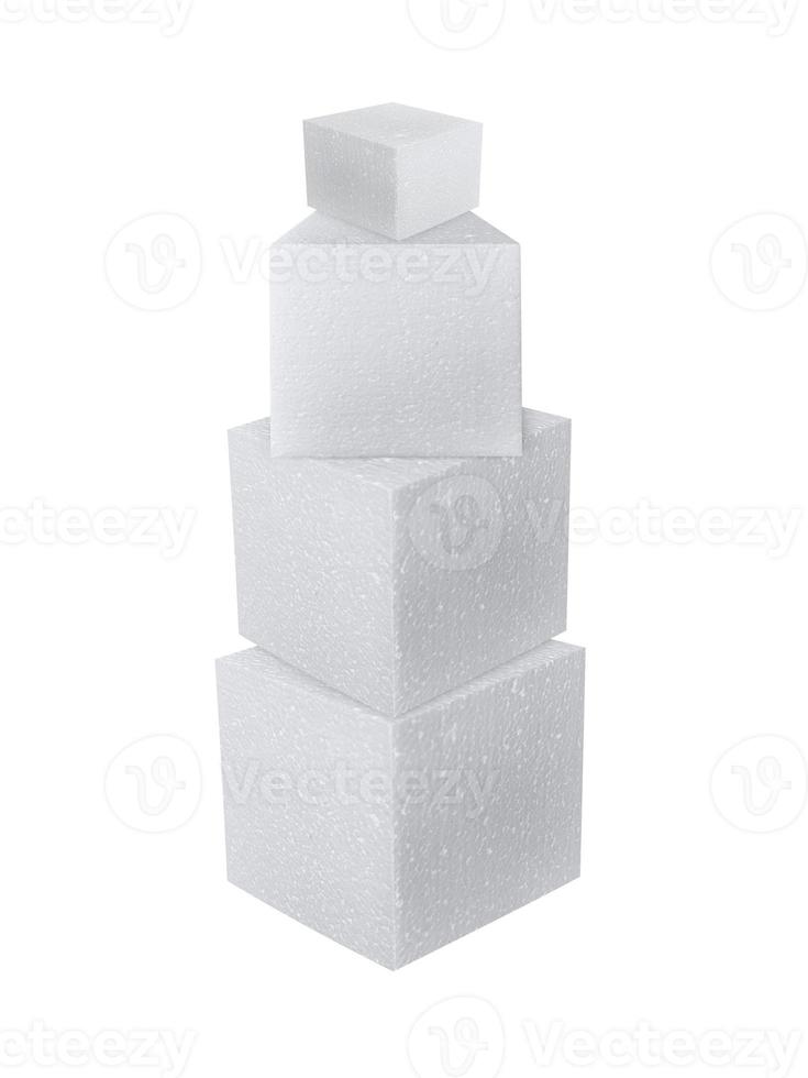 Styrofoam square on white background photo