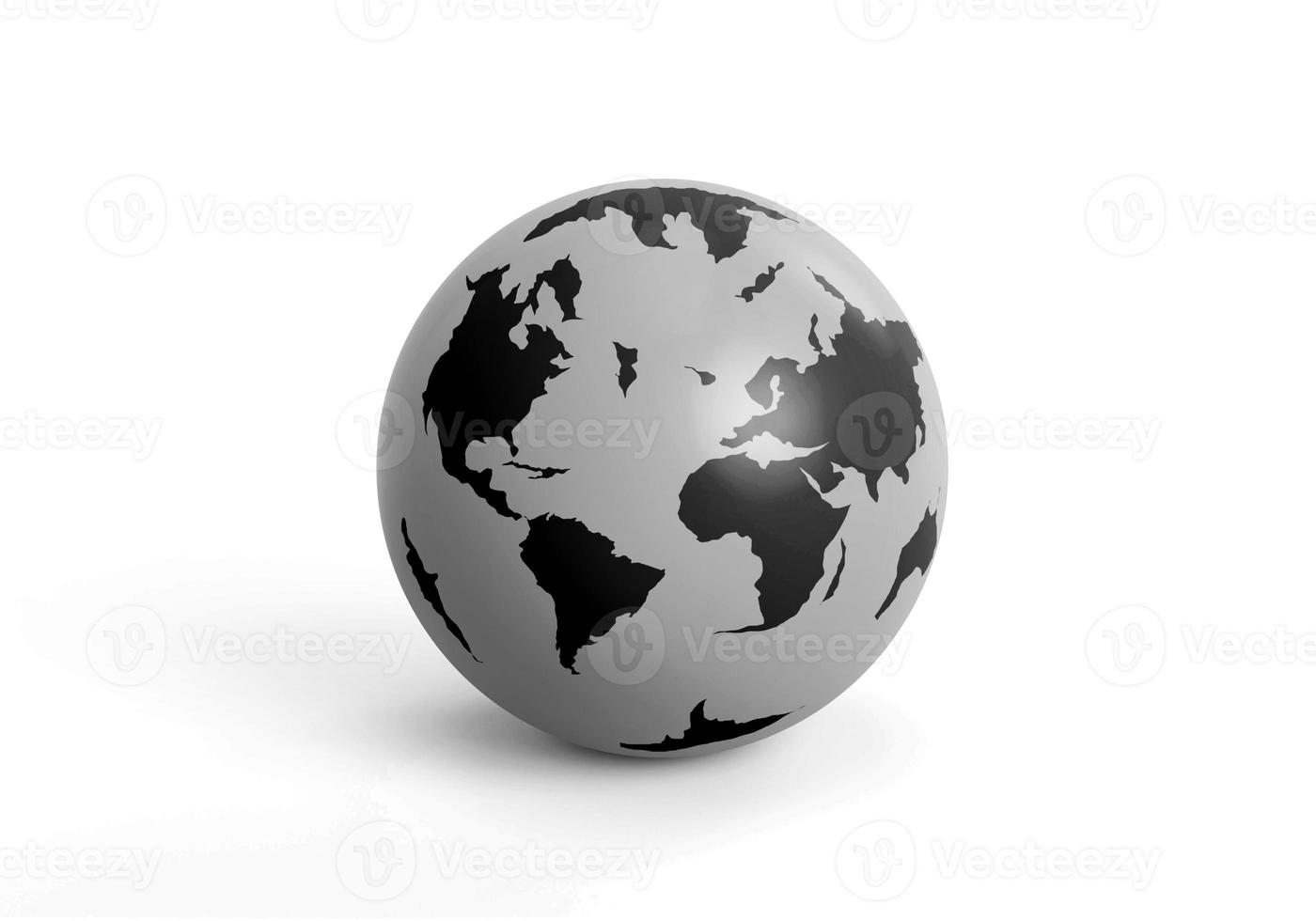 Earth globe icons. 3D render isolated on white background photo