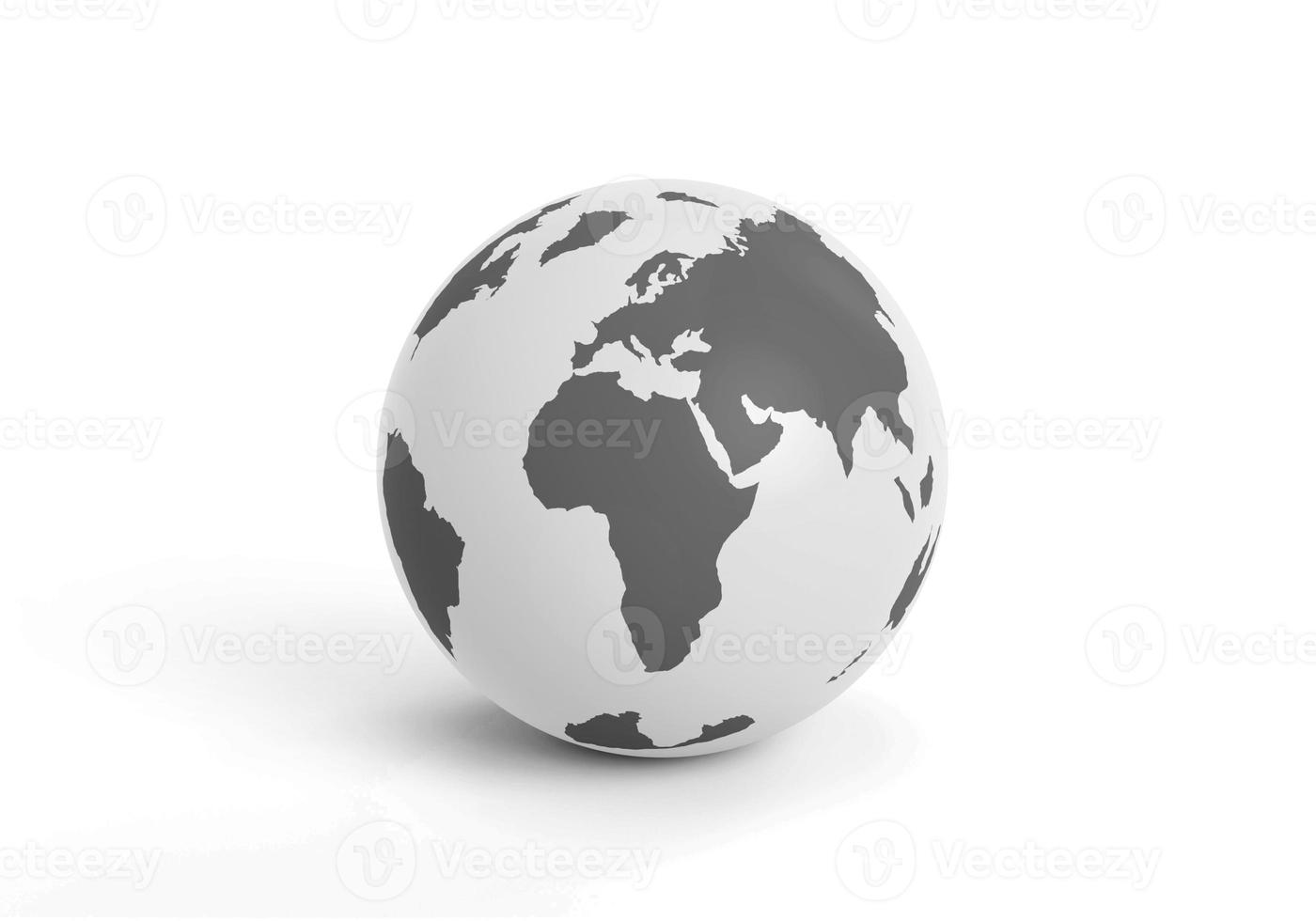 Earth globe icons. 3D render isolated on white background photo