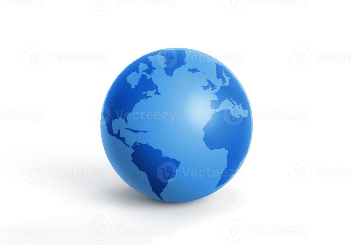 Earth globe icons. 3D render isolated on white background photo