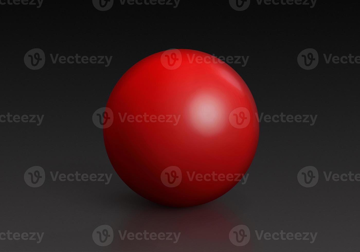 Red Spheres Isolated on black Background. 3D render photo