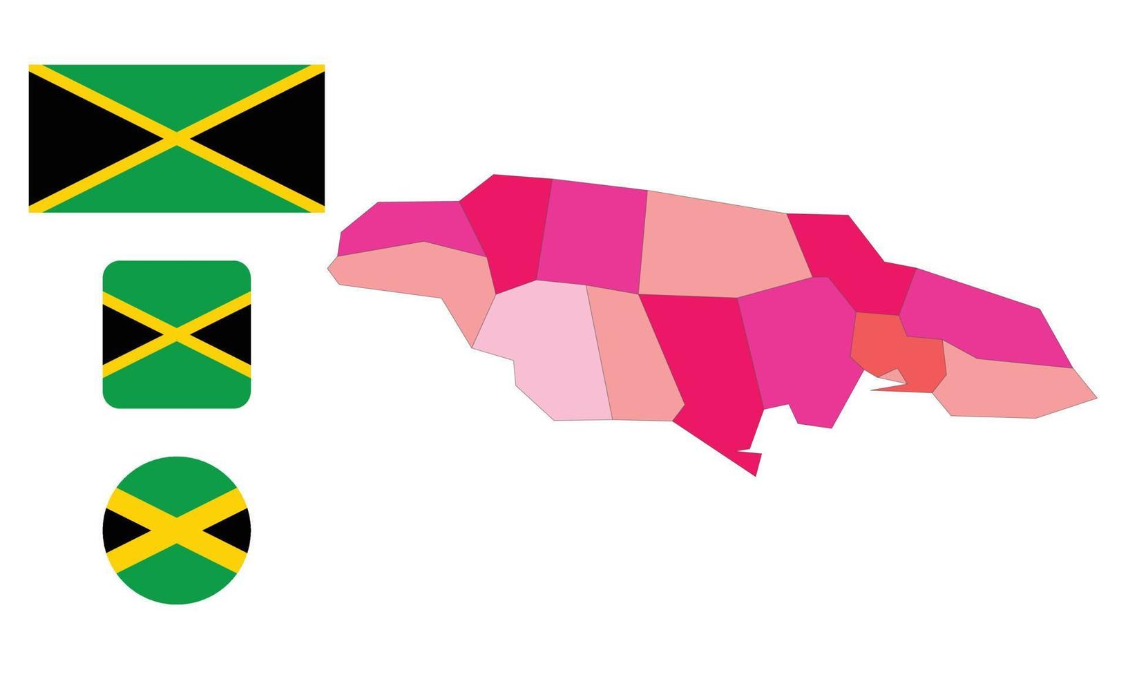 mapa y bandera de jamaica vector