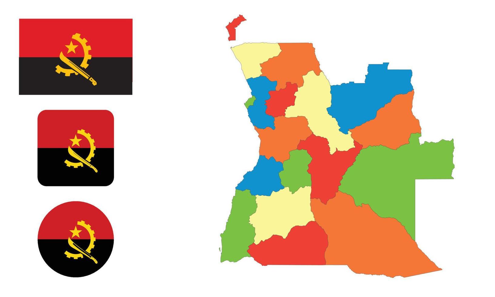 Map and flag of angola vector