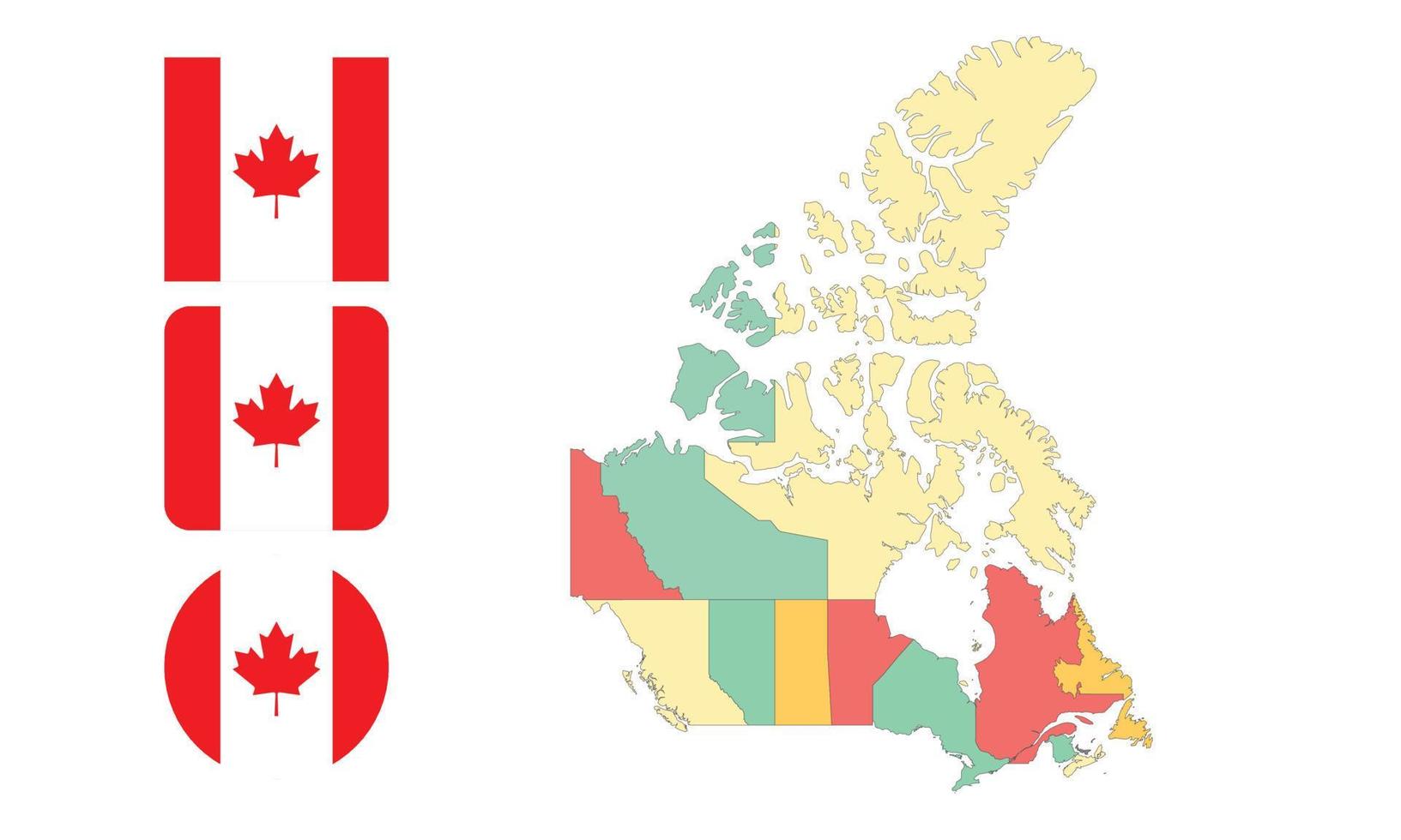 Map and flag of Canada vector