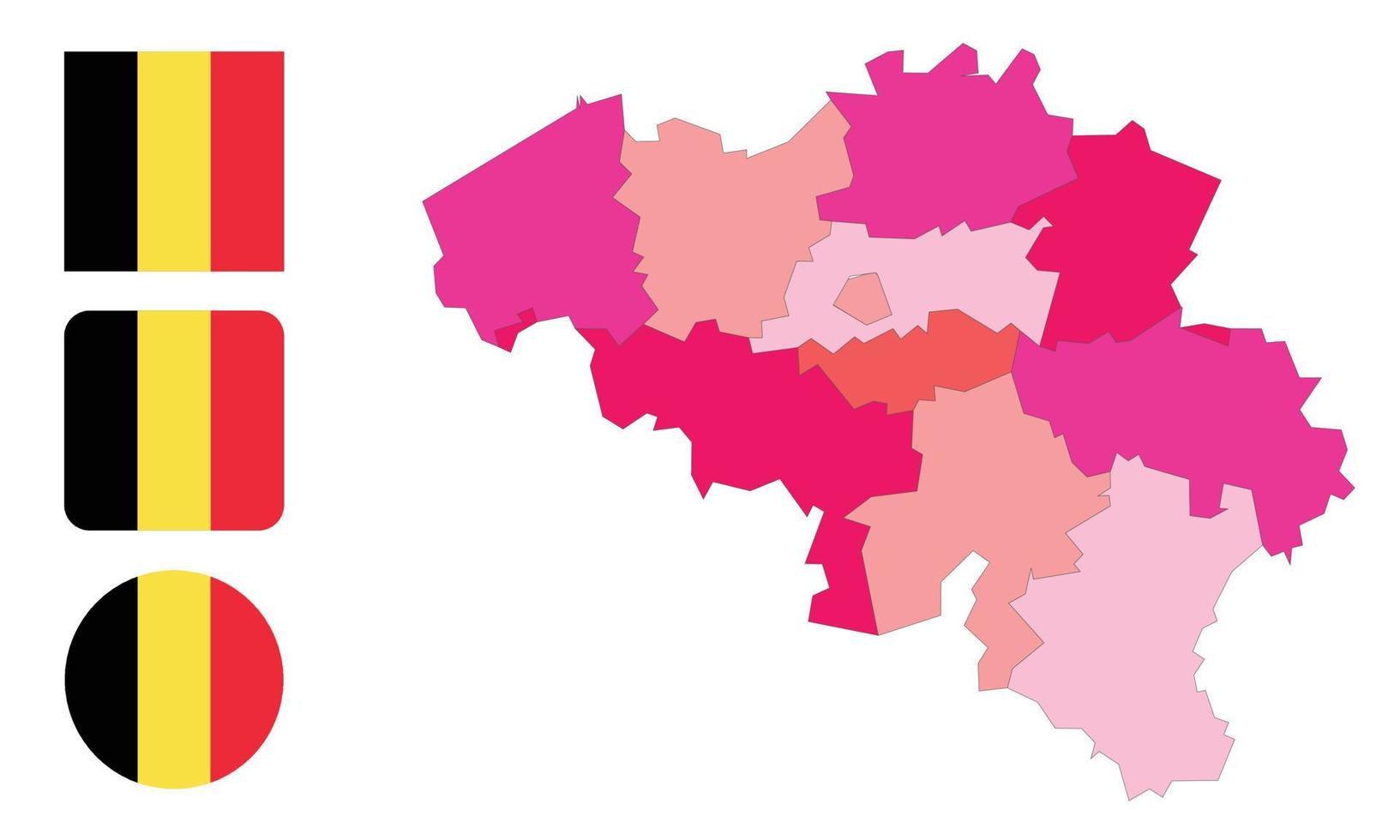 Map and flag of Belgium vector