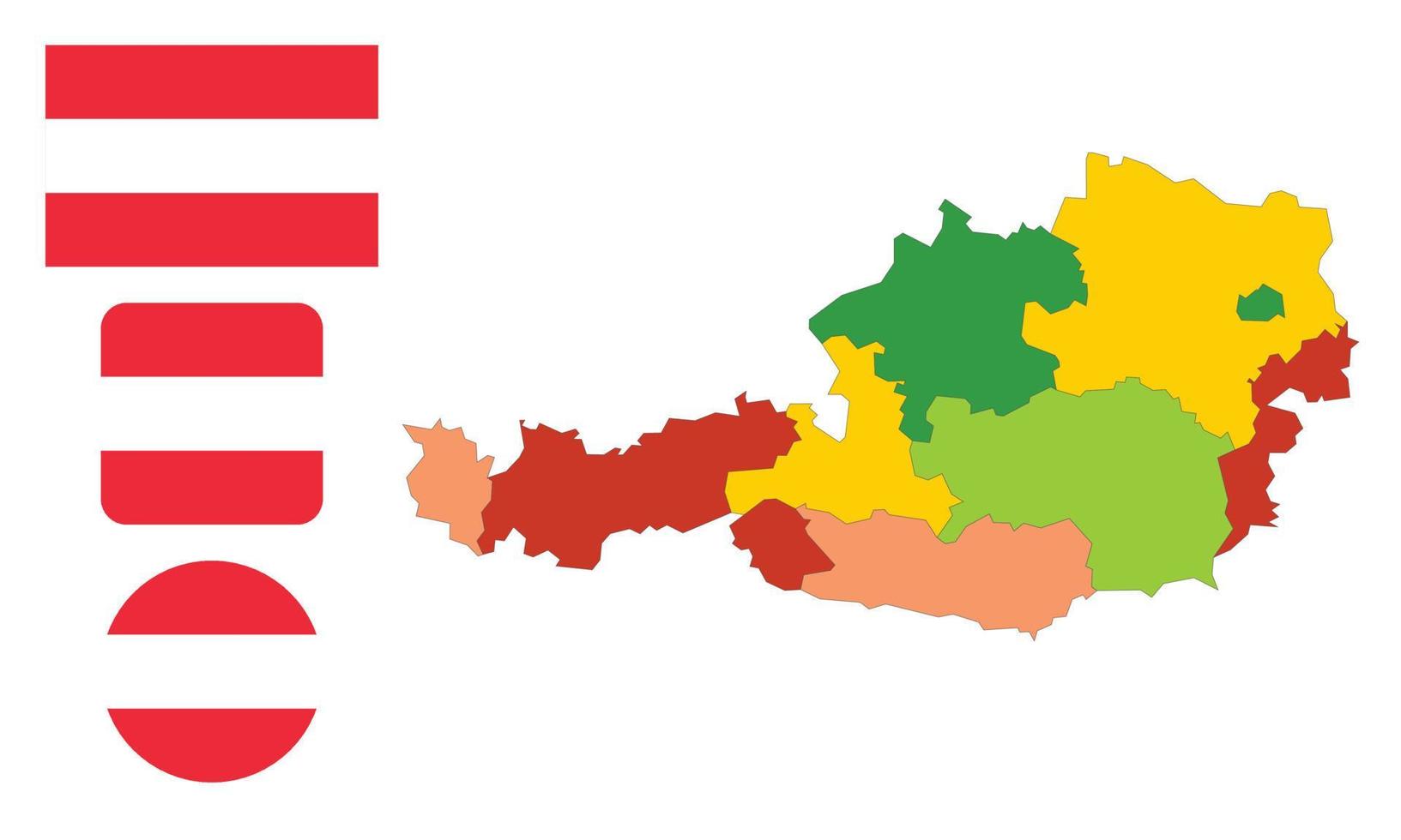 mapa y bandera de austria vector