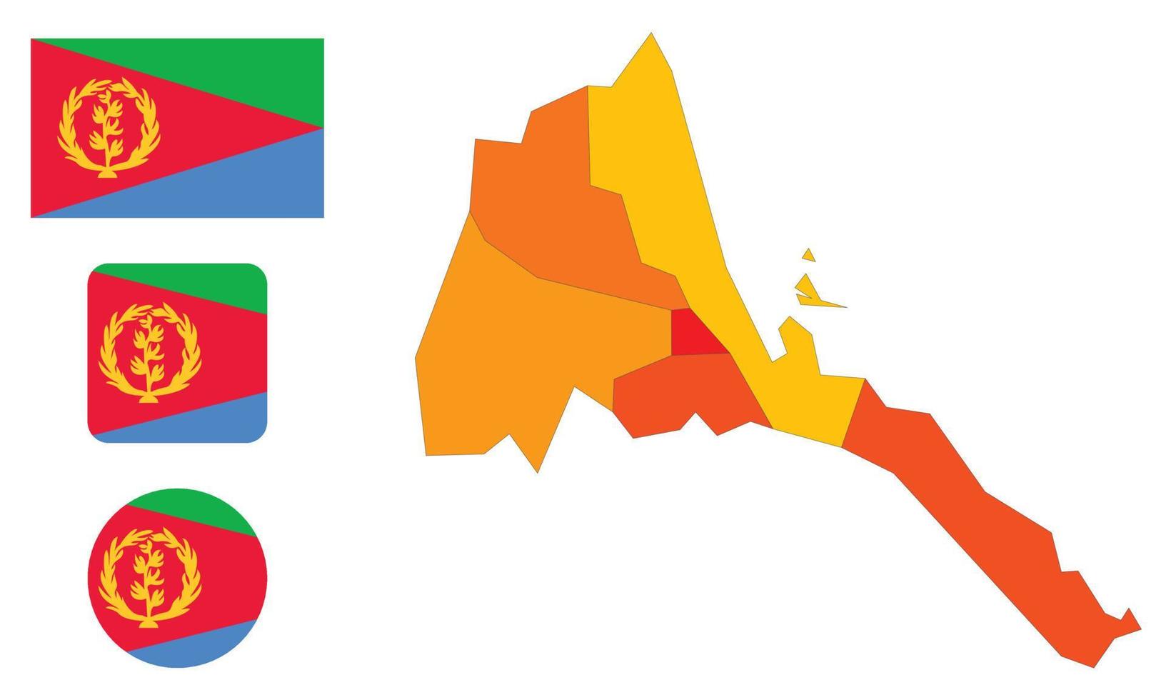 Map and flag of Eritrea vector